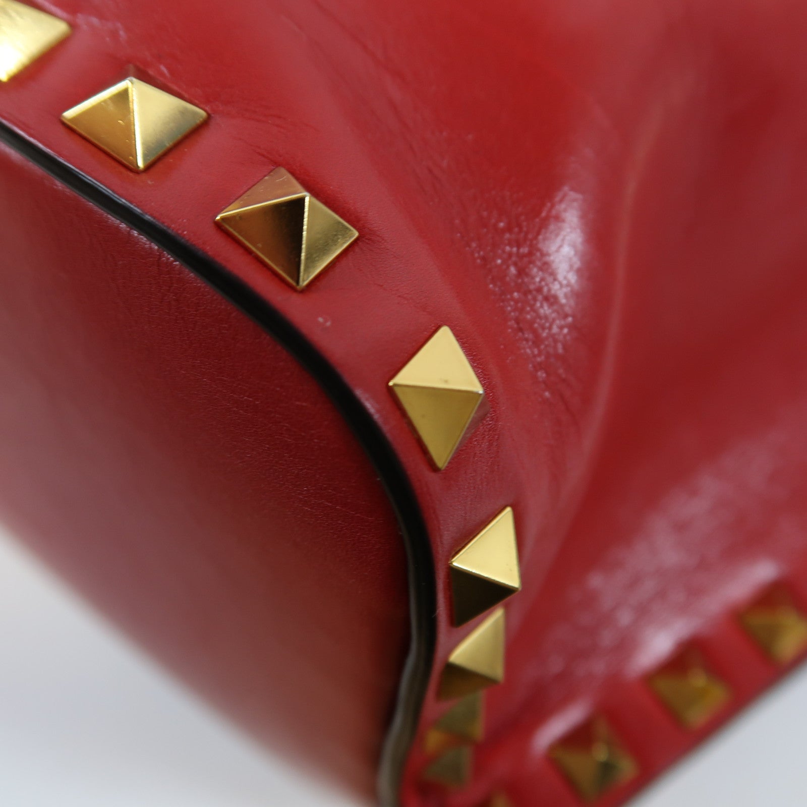 Valentino 【激減優惠】牛皮皮革2 Way Shoulder Bag金扣手挽肩背兩用袋紅色