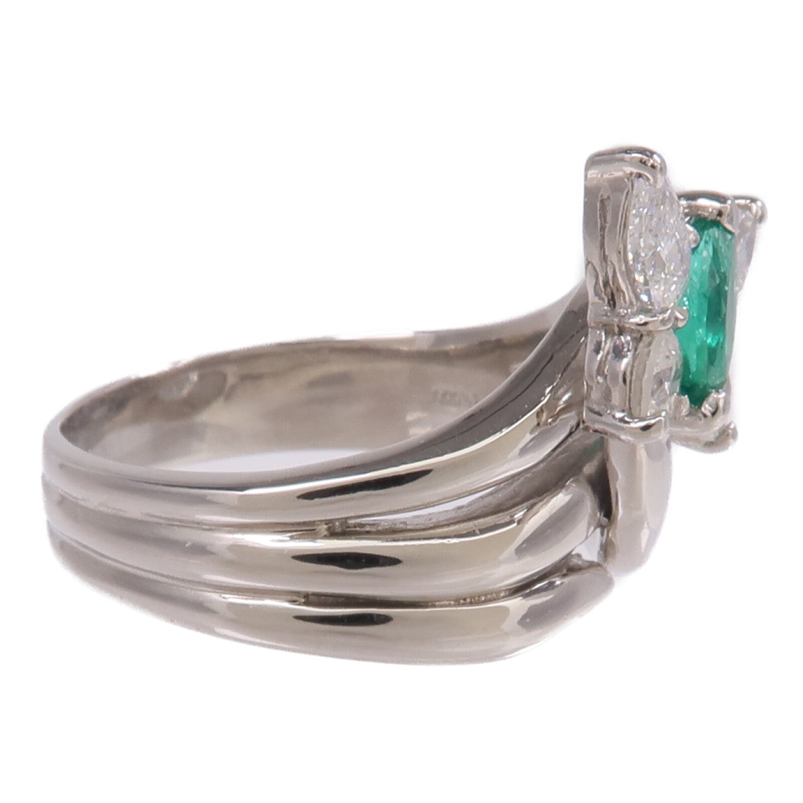 JEWELRY PT900鉑金Emerald Diamond Ring綠寶石/鑽石戒指