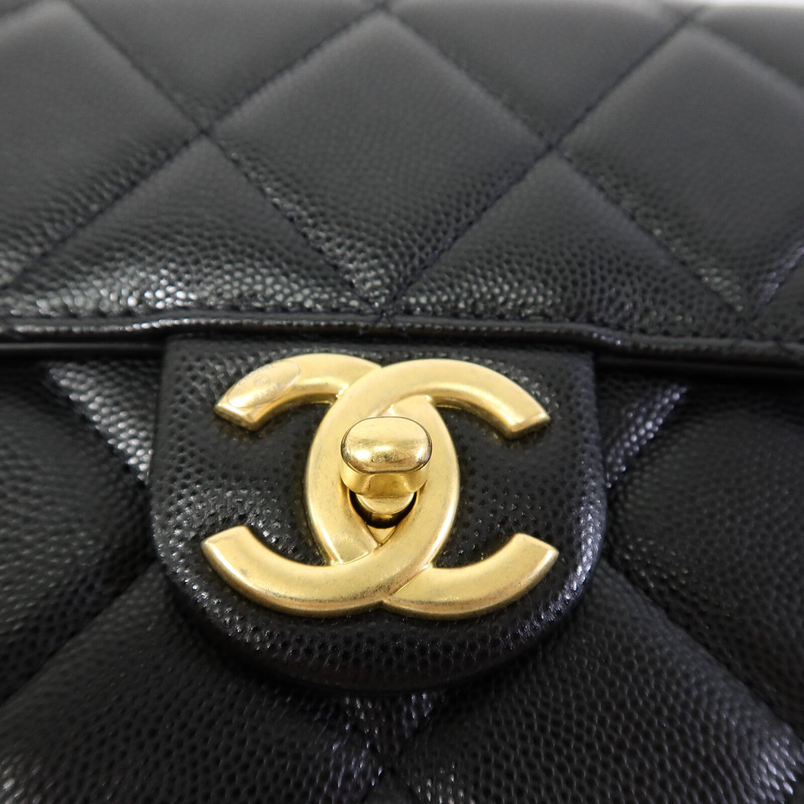 CHANEL 牛皮皮革Half Moon Flap Messenger Bag金扣鏈帶肩背袋