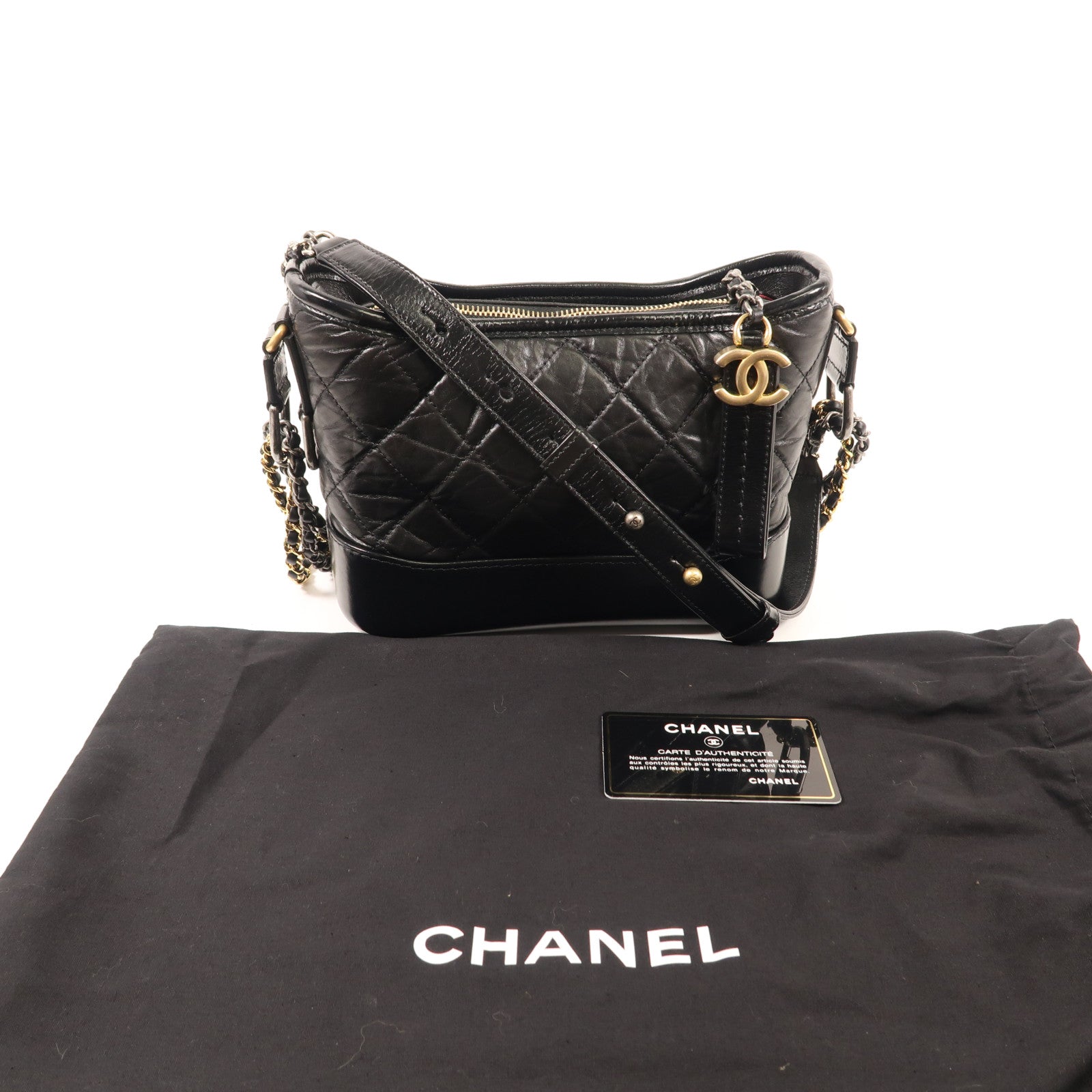 CHANEL 牛皮皮革Gabrielle Small鏈帶肩背袋