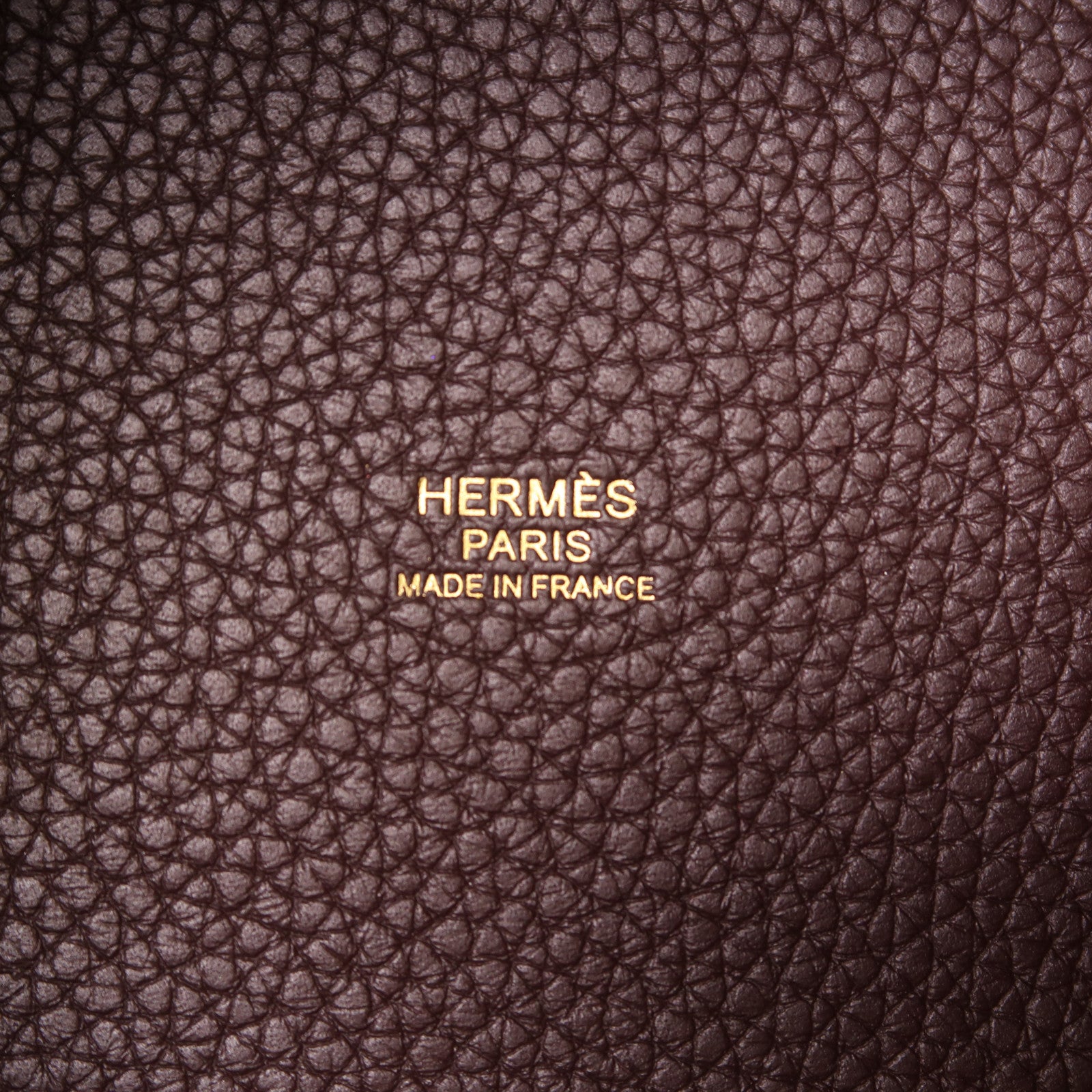 HERMES Clemence皮革Picotin MM金扣手挽袋Rouge Sellier
