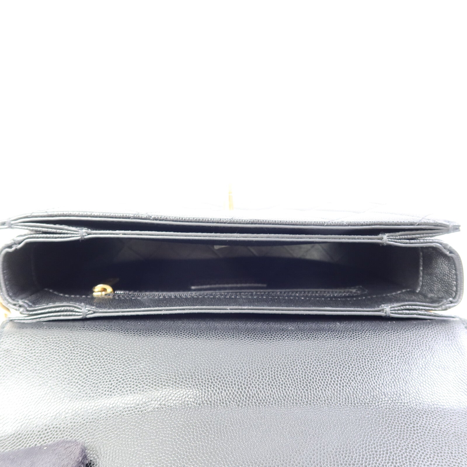 CHANEL 牛皮皮革Half Moon Flap Messenger Bag金扣鏈帶肩背袋