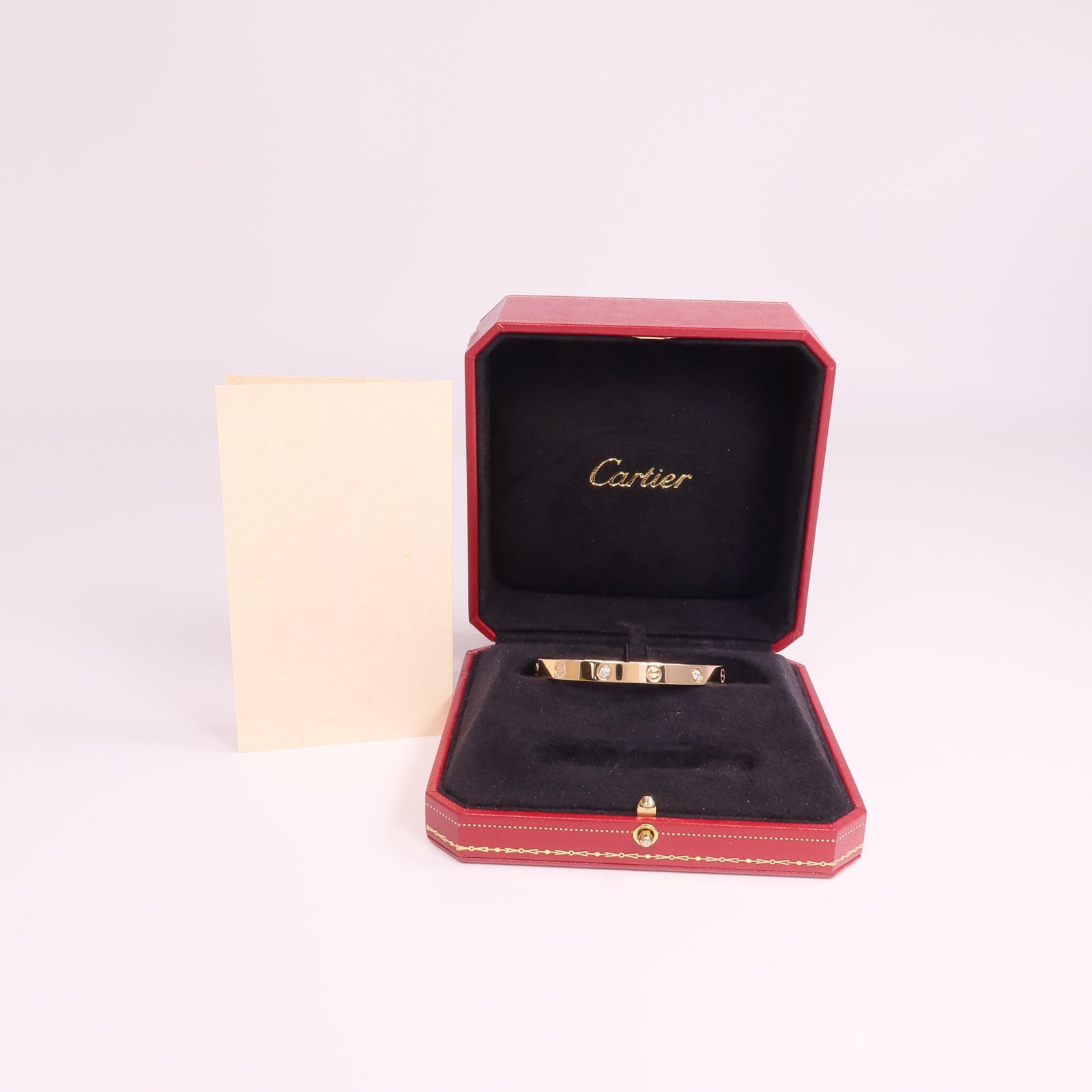 CARTIER 18K玫瑰金Love Bangle 4P Diamond鑽石手鐲Cartier#17