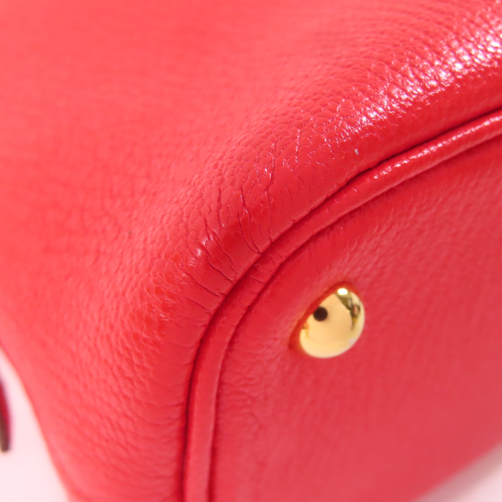 HERMES Chevre皮革Bolide Mini金扣手挽肩背兩用袋紅色