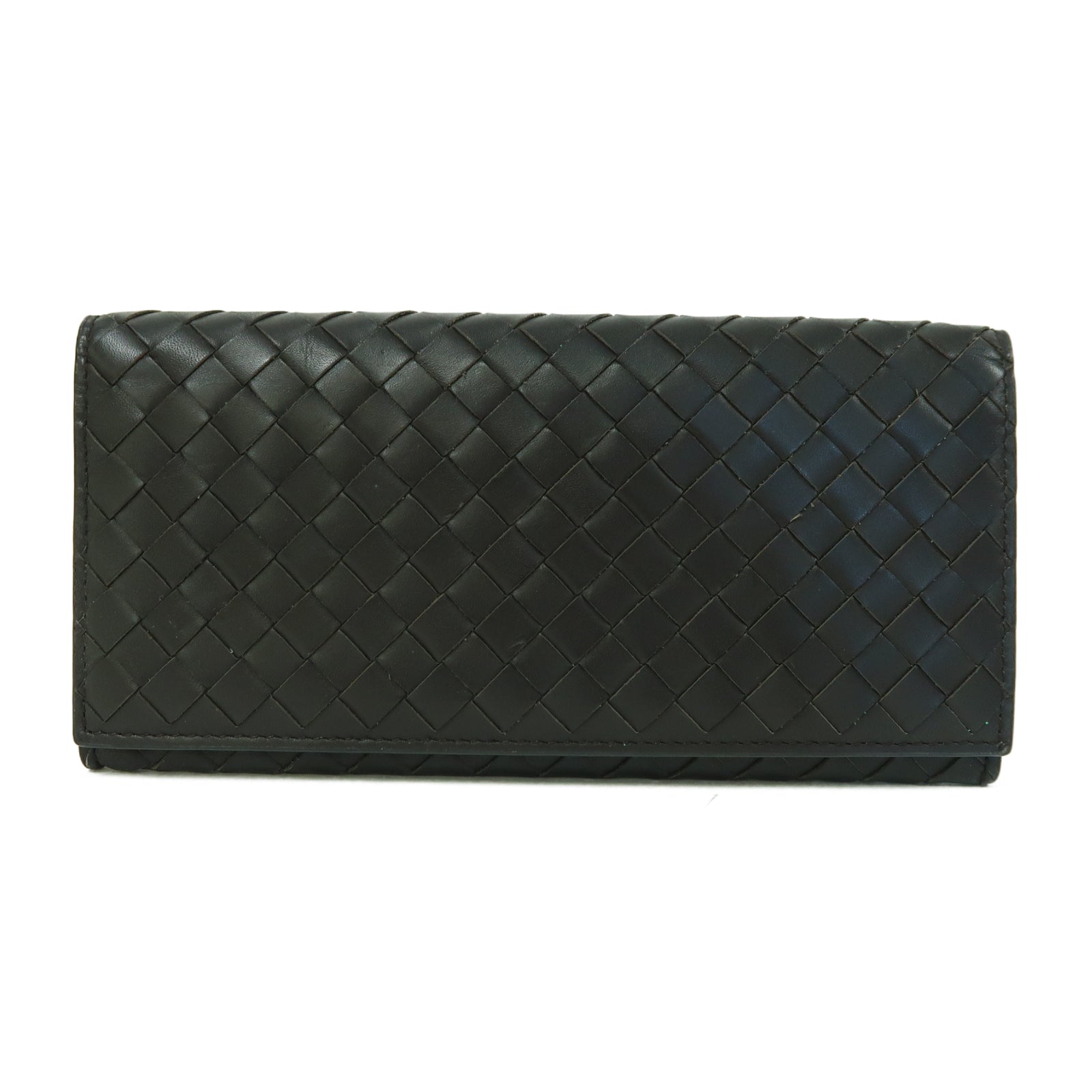 BOTTEGA VENETA 織紋皮革Long Wallet長錢包啡色