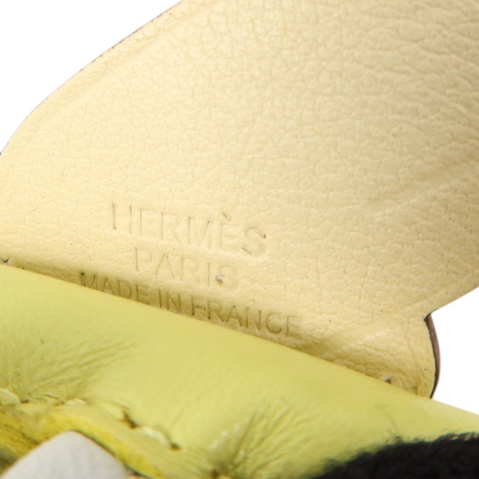 HERMES Milo皮革Redeo Pegase PM掛飾Jaune Bourgeon/Brume/Nata