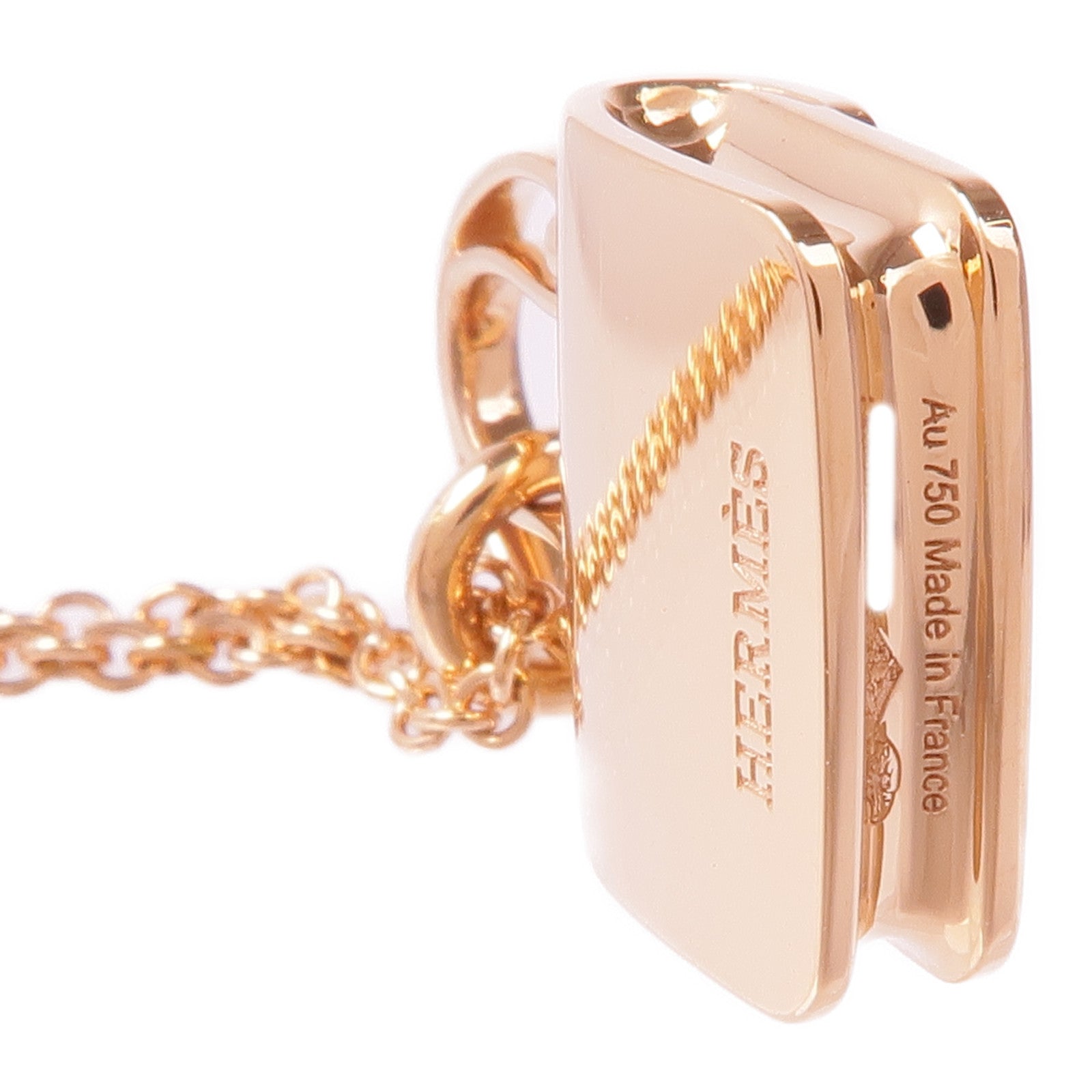 HERMES 18K玫瑰金Amulettes Constance Pendant鑽石項鍊