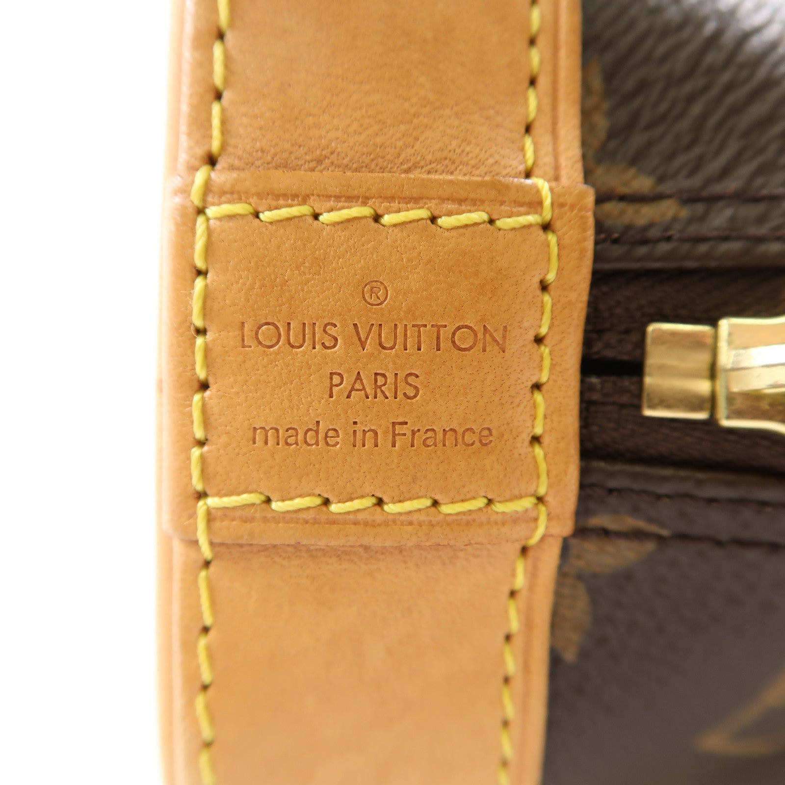 LOUIS VUITTON Monogram Alma BB金扣手挽肩背兩用袋棕色