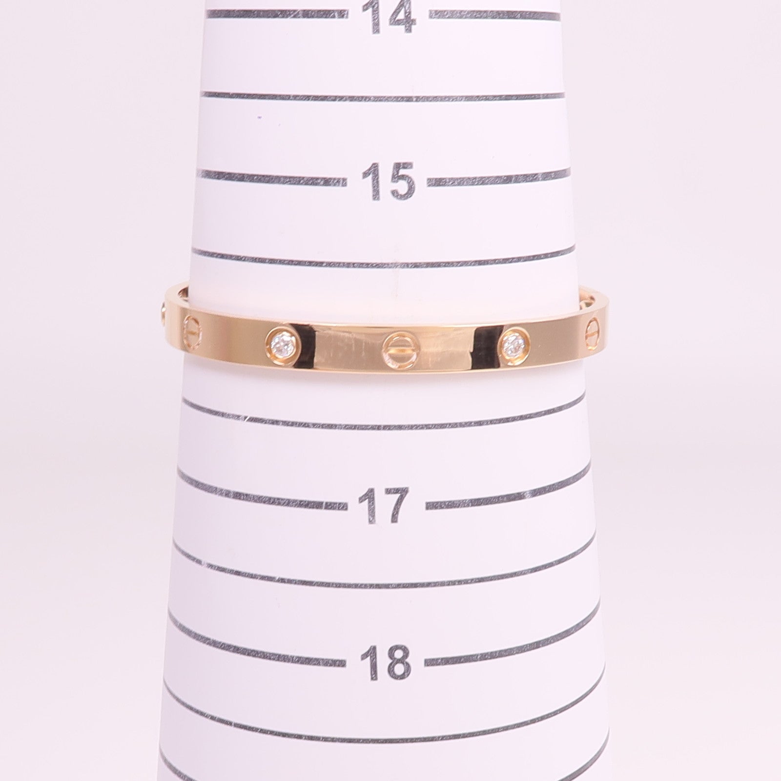 CARTIER 18K玫瑰金Love Bangle 4P Diamond鑽石手鐲Cartier#17