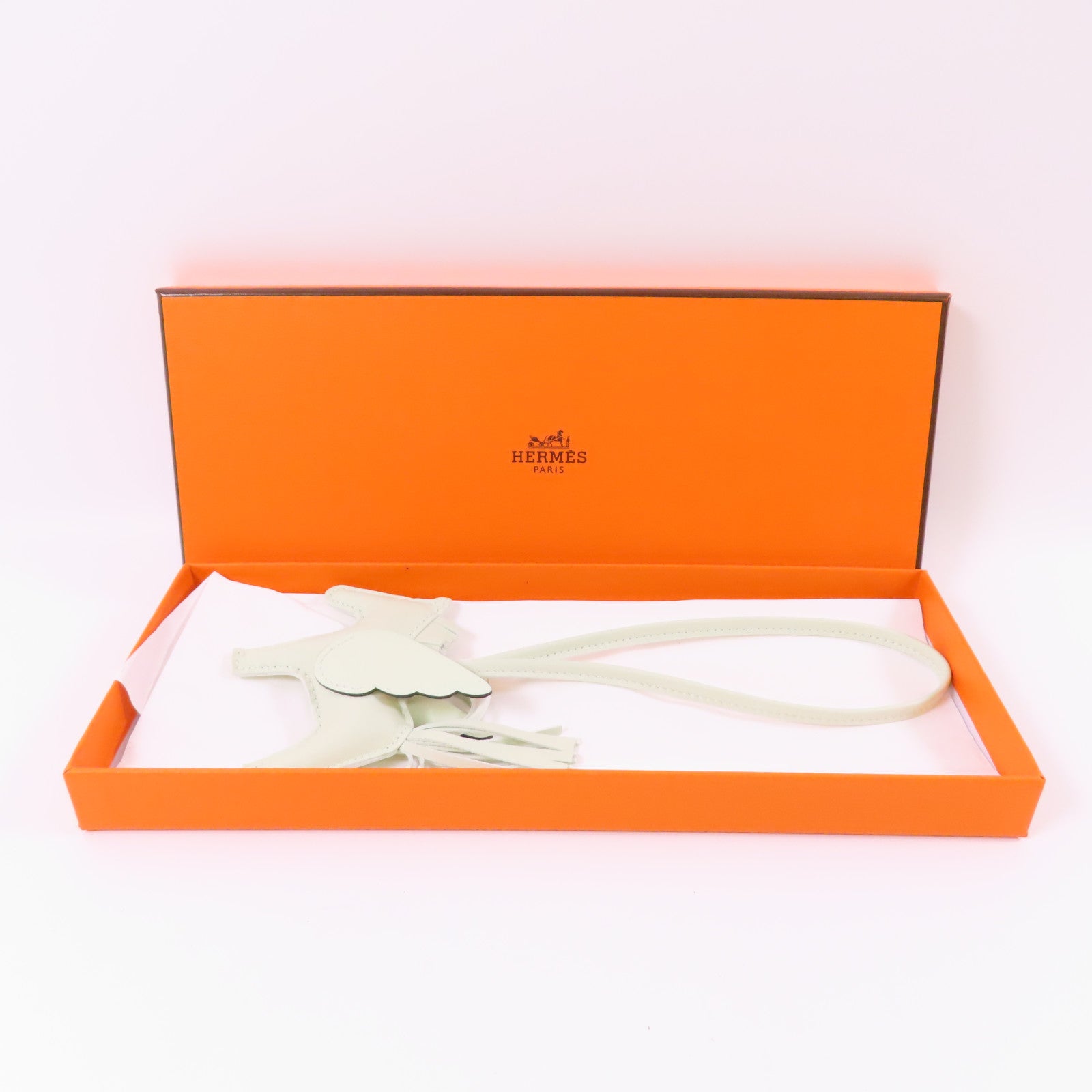 HERMES Milo/Swift皮革Rodeo Pegase PM掛飾Vert Deau