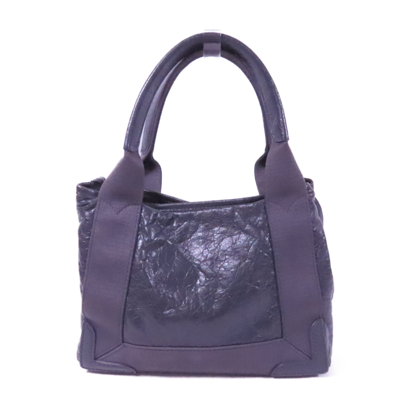 BALENCIAGA 牛皮皮革Cabas XS銀扣手挽肩背兩用袋灰色