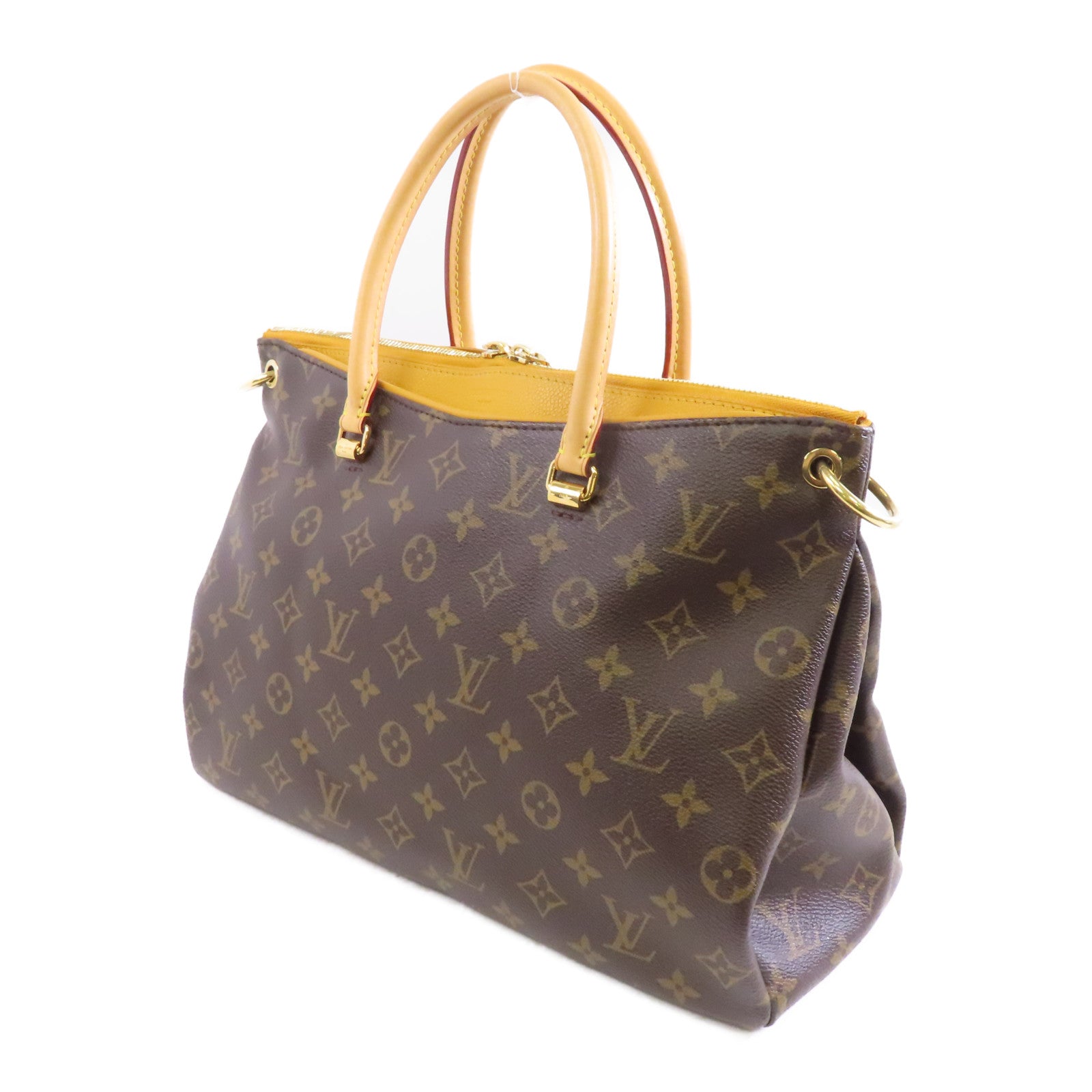 LOUIS VUITTON 【激減優惠】Monogram Pallas MM金扣手挽肩背兩用袋啡色