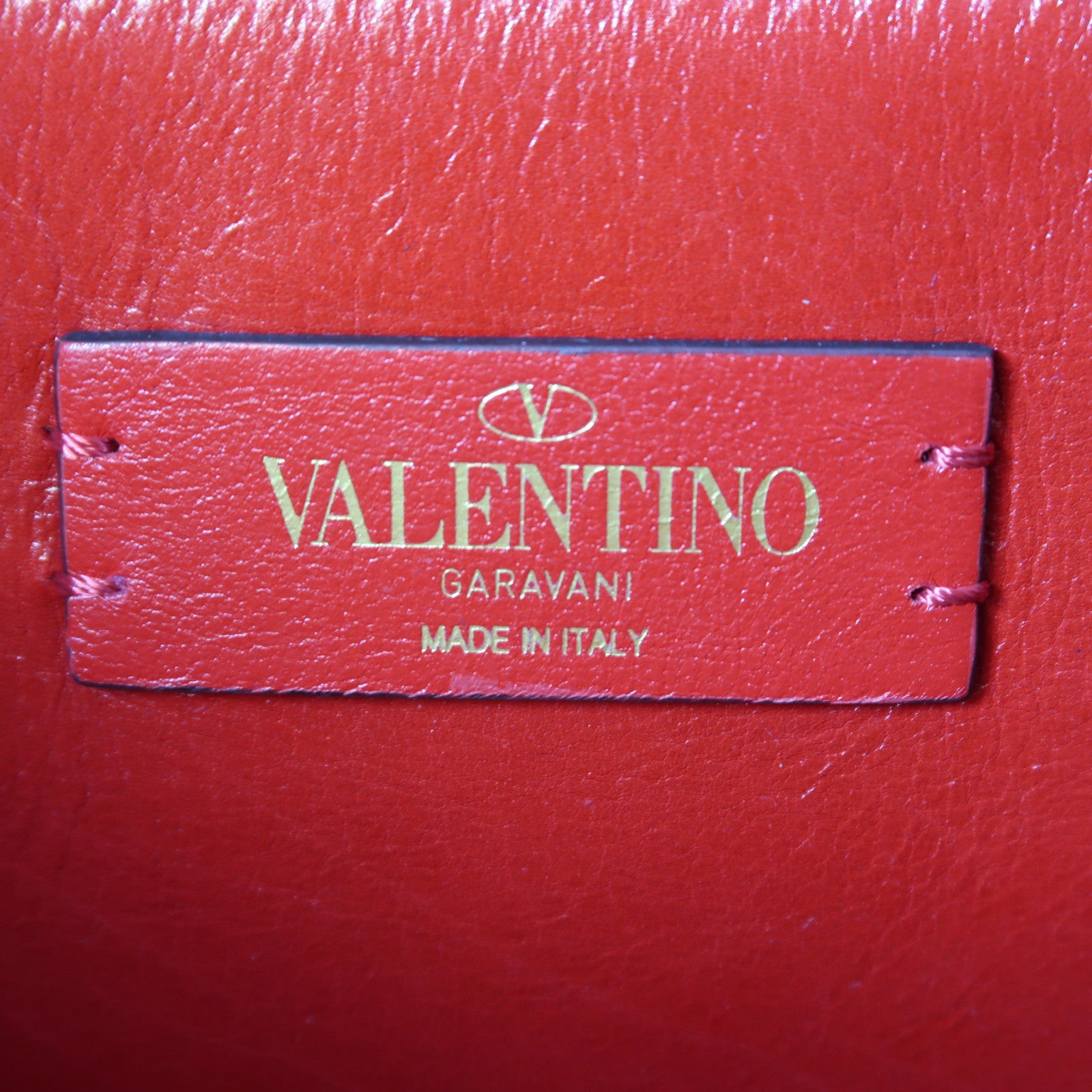 Valentino 【激減優惠】牛皮皮革2 Way Shoulder Bag金扣手挽肩背兩用袋紅色