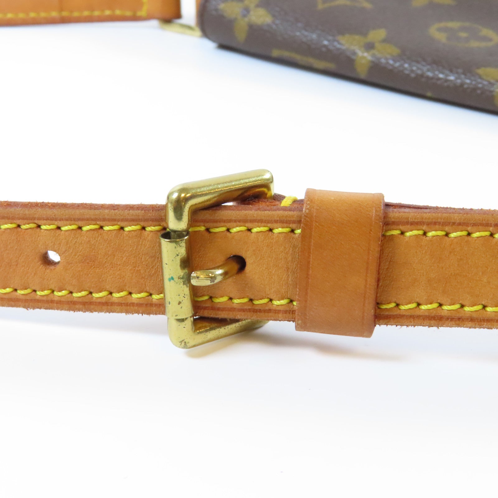 LOUIS VUITTON Monogram Musette Tango金扣肩背袋啡色