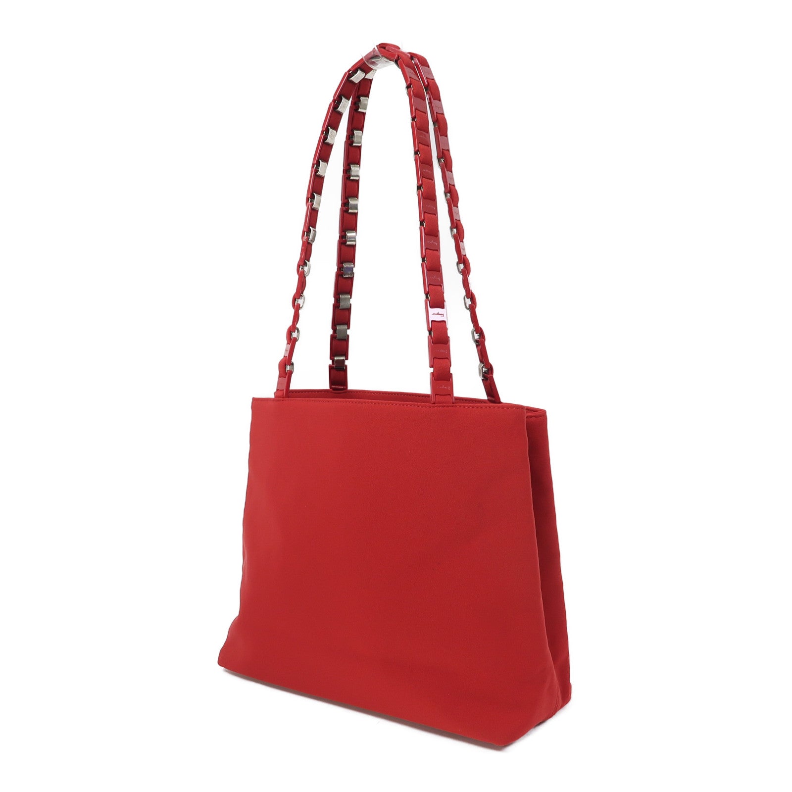 Salvatore Ferragamo 帆布Shoulder Bag銀扣肩背袋紅色