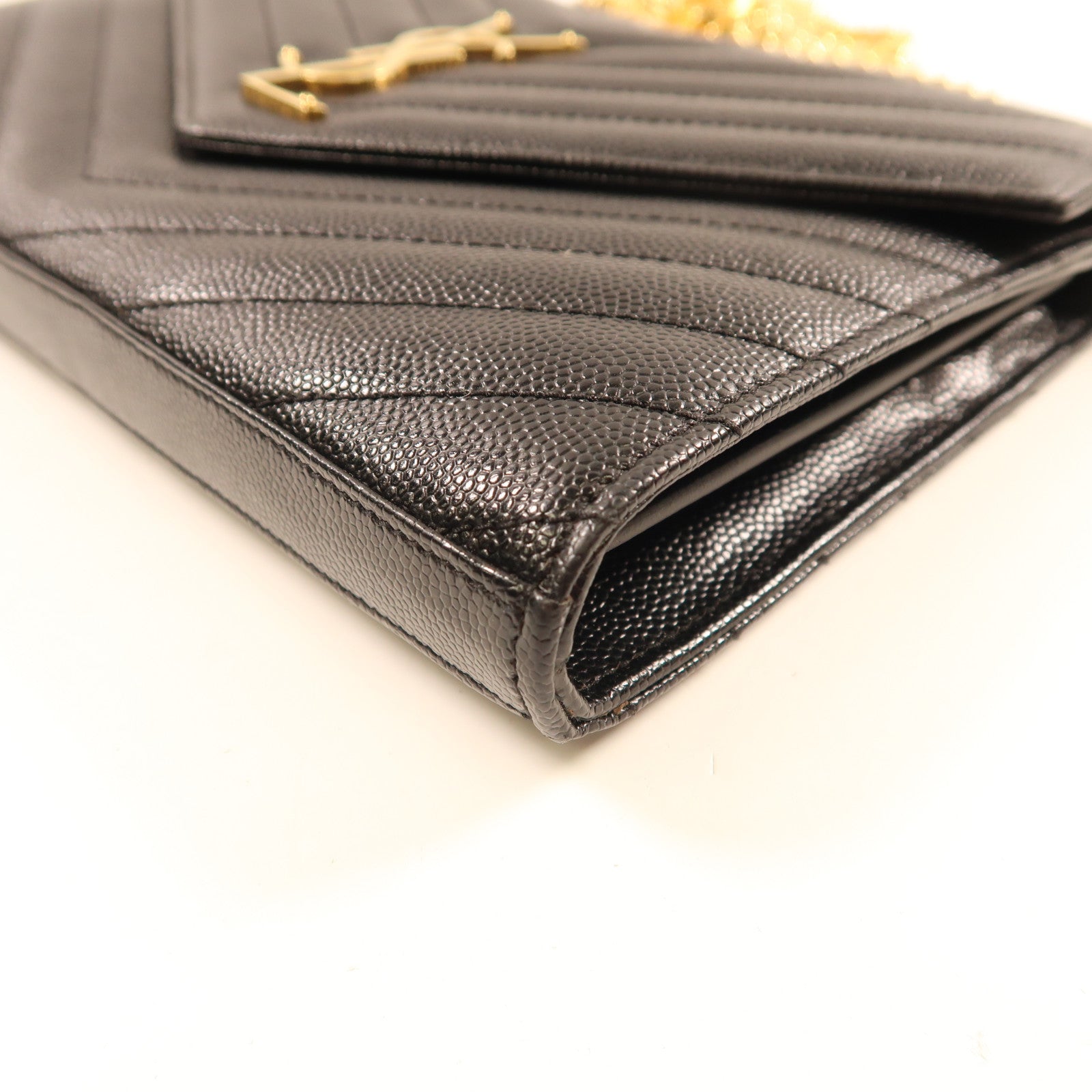 SAINT LAURENT 牛皮皮革Chain Shoulder金扣鏈帶肩背袋