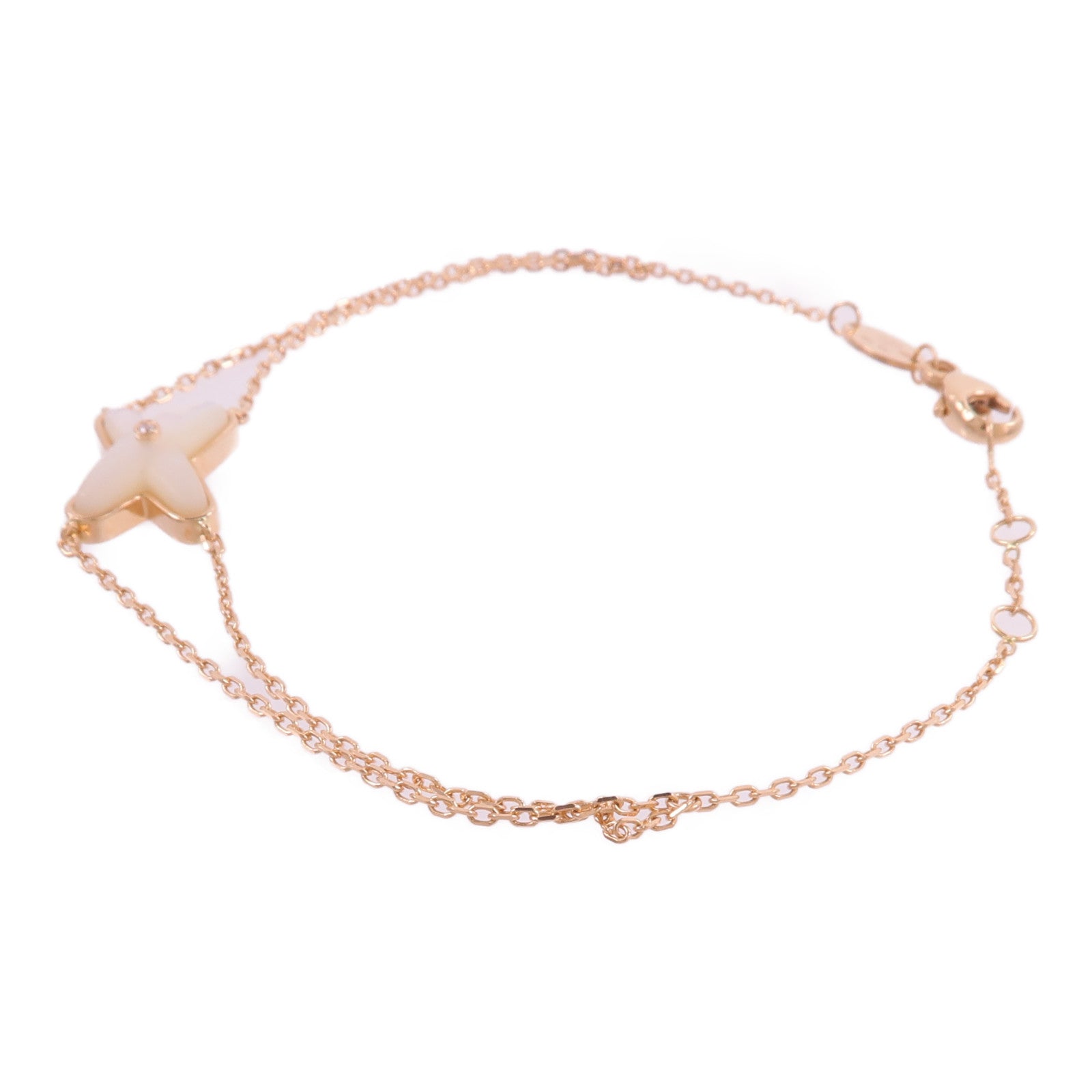 Chaumet 18K玫瑰金/珍珠母貝Jeux De Liens鑽石手鏈