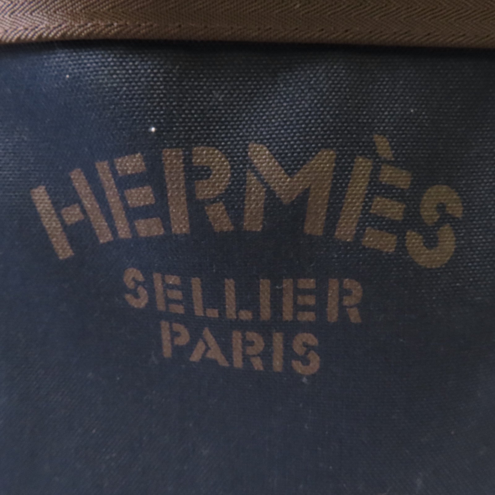 HERMES 帆布The Grooming Bag銀扣手挽肩背兩用袋Navy/Feu