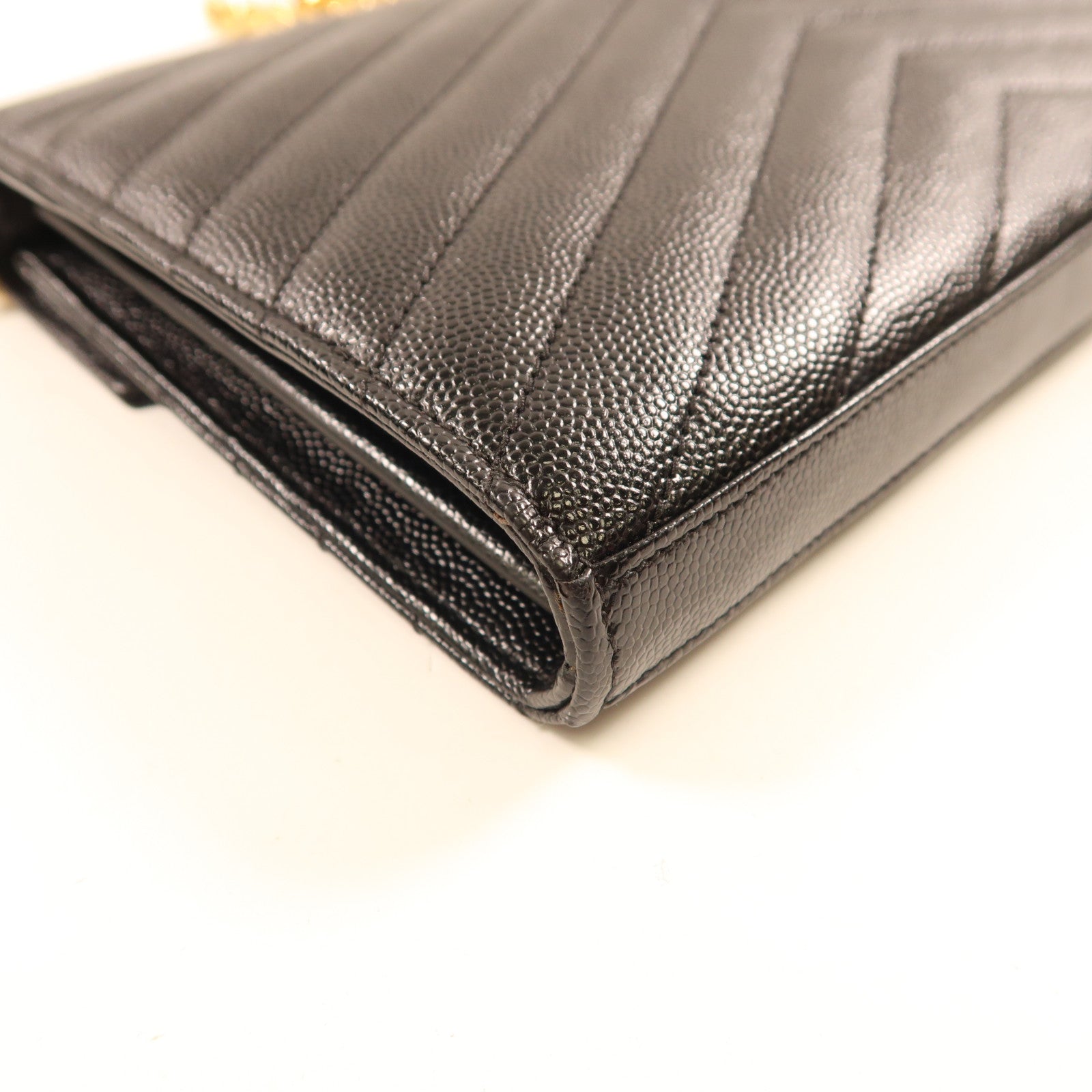 SAINT LAURENT 牛皮皮革Chain Shoulder金扣鏈帶肩背袋