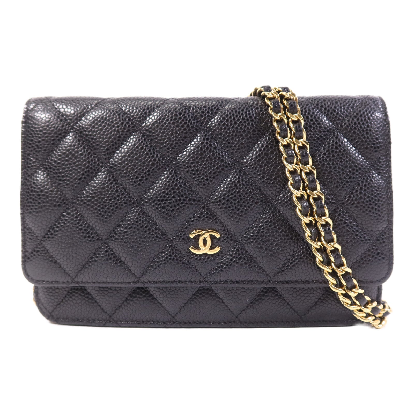 CHANEL 牛皮皮革WOC Wallet On Chain金扣鏈帶肩背袋