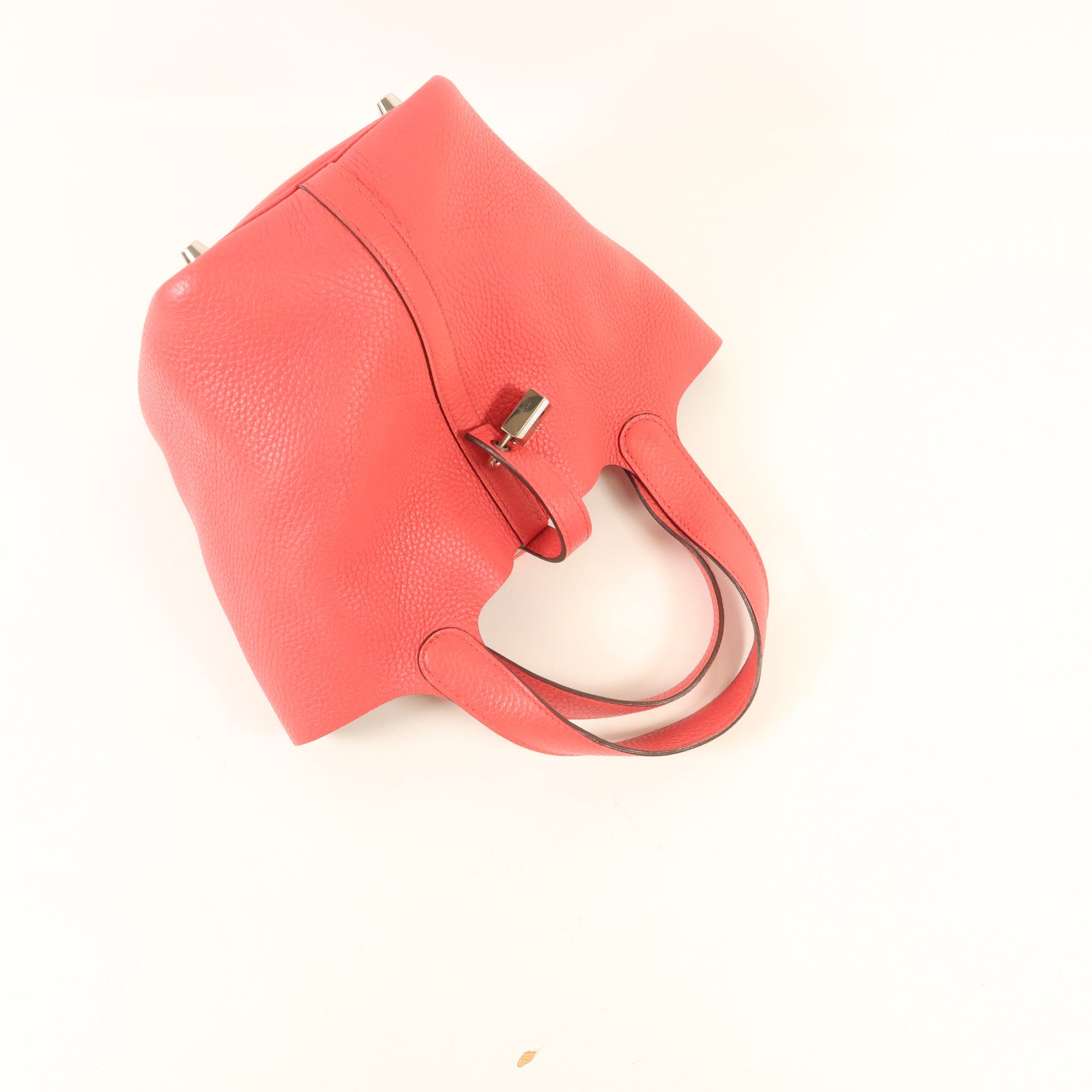 HERMES Clemence皮革Picotin PM銀扣手挽袋I6/Rose Extrem