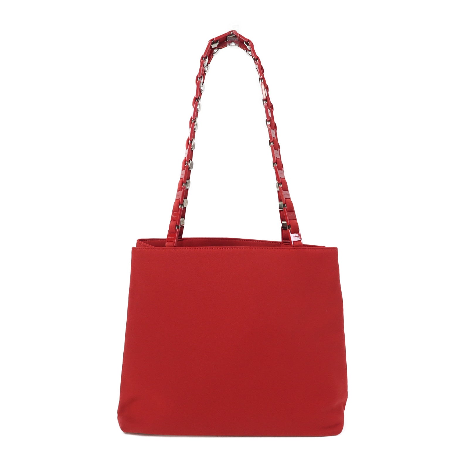 Salvatore Ferragamo 帆布Shoulder Bag銀扣肩背袋紅色