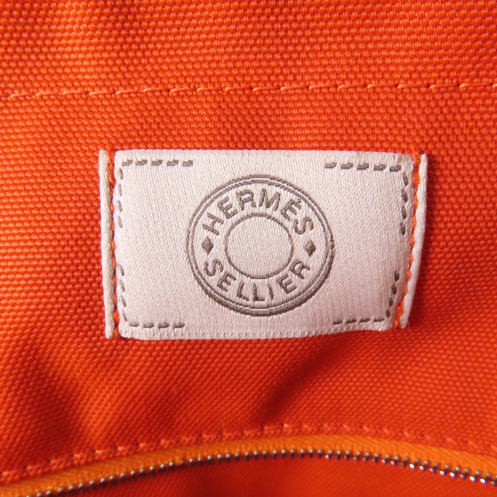 HERMES 帆布The Grooming Bag銀扣手挽肩背兩用袋Navy/Feu