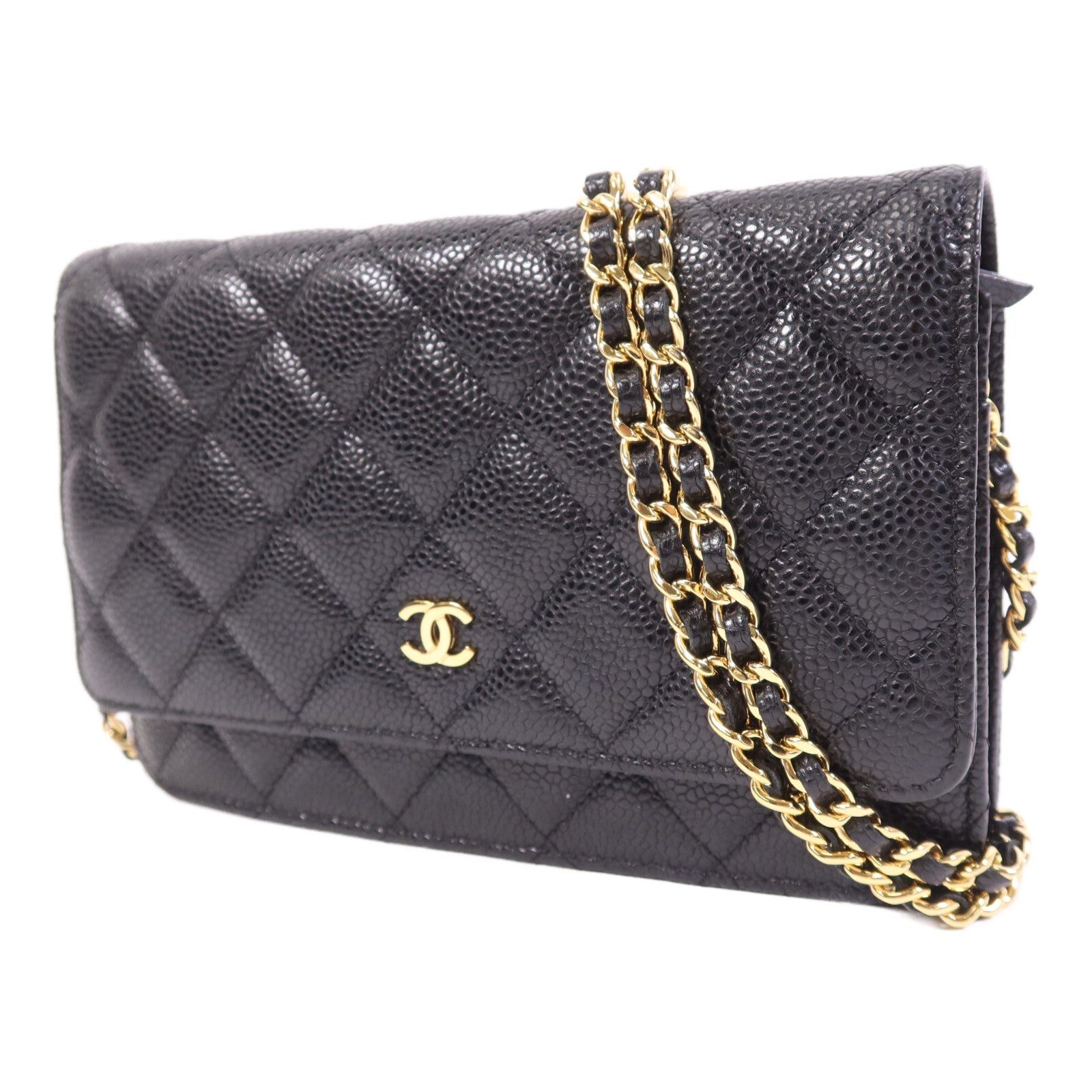 CHANEL 牛皮皮革WOC Wallet On Chain金扣鏈帶肩背袋