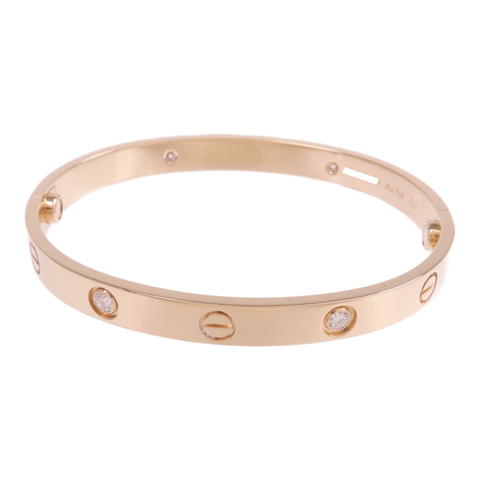 CARTIER 18K玫瑰金Love Bangle 4P Diamond鑽石手鐲Cartier#17