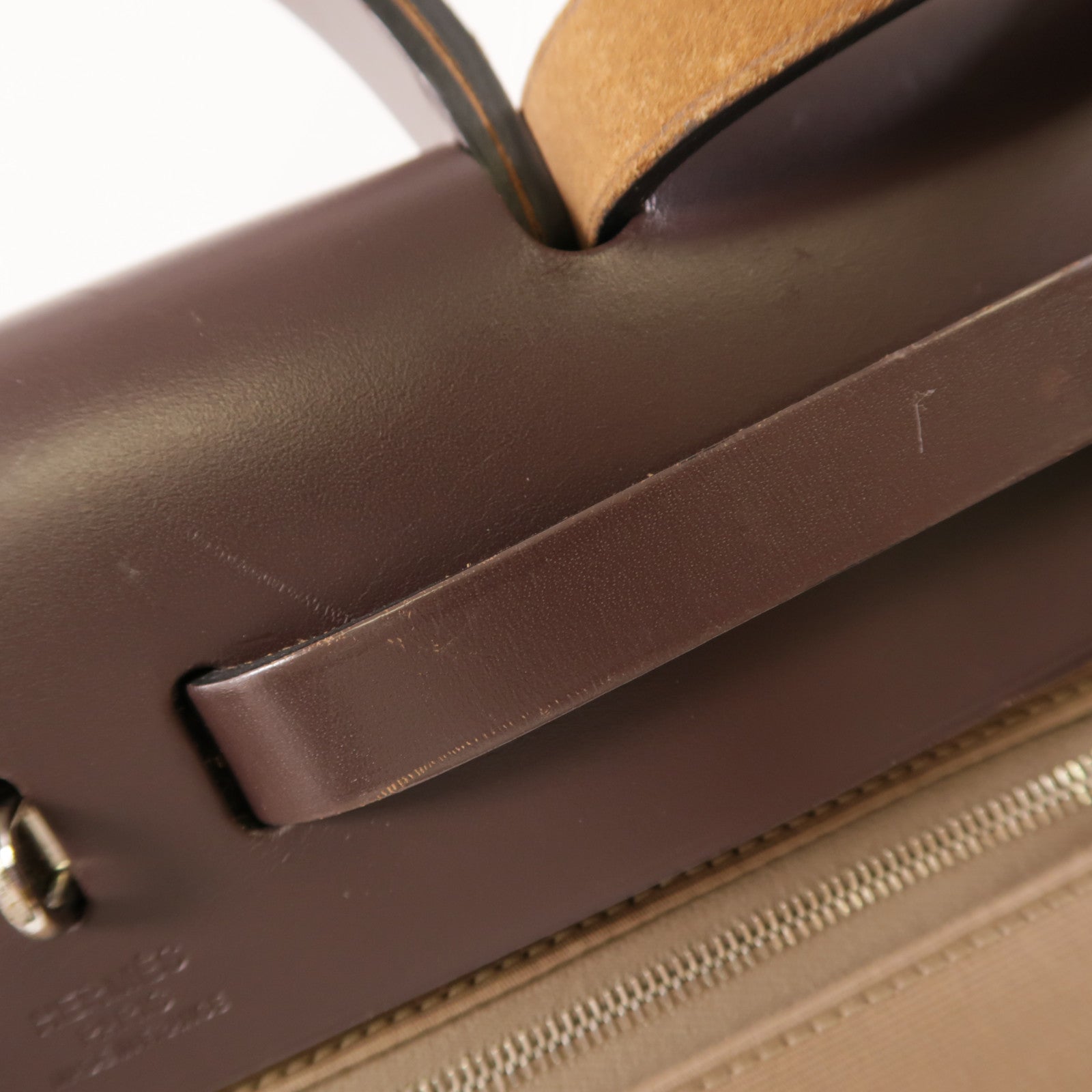 HERMES 帆布Herbag PM銀扣手挽肩背兩用袋