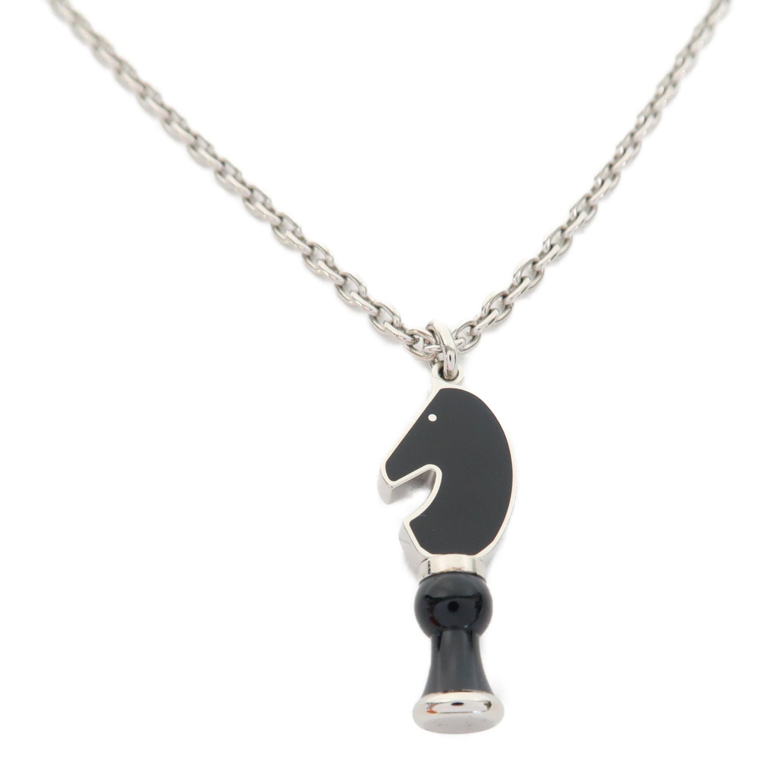 HERMES 金屬Cavalier Necklace項鍊黑色