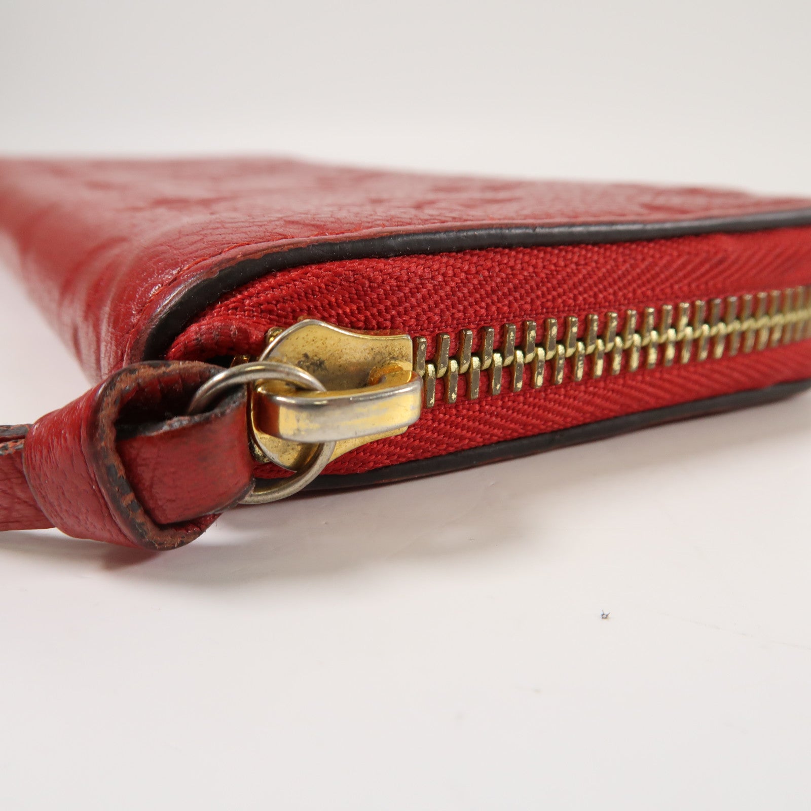 LOUIS VUITTON Monogram Empreinte Portofeuil Clemence Wallet金扣長錢包紅色