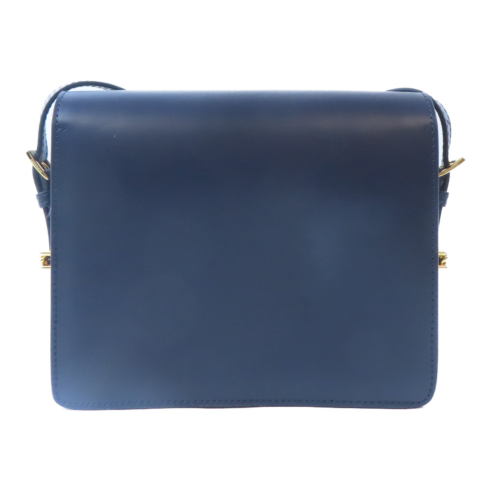 BURBERRY 【激減優惠】牛皮皮革Shoulder Bag金扣肩背袋深藍色