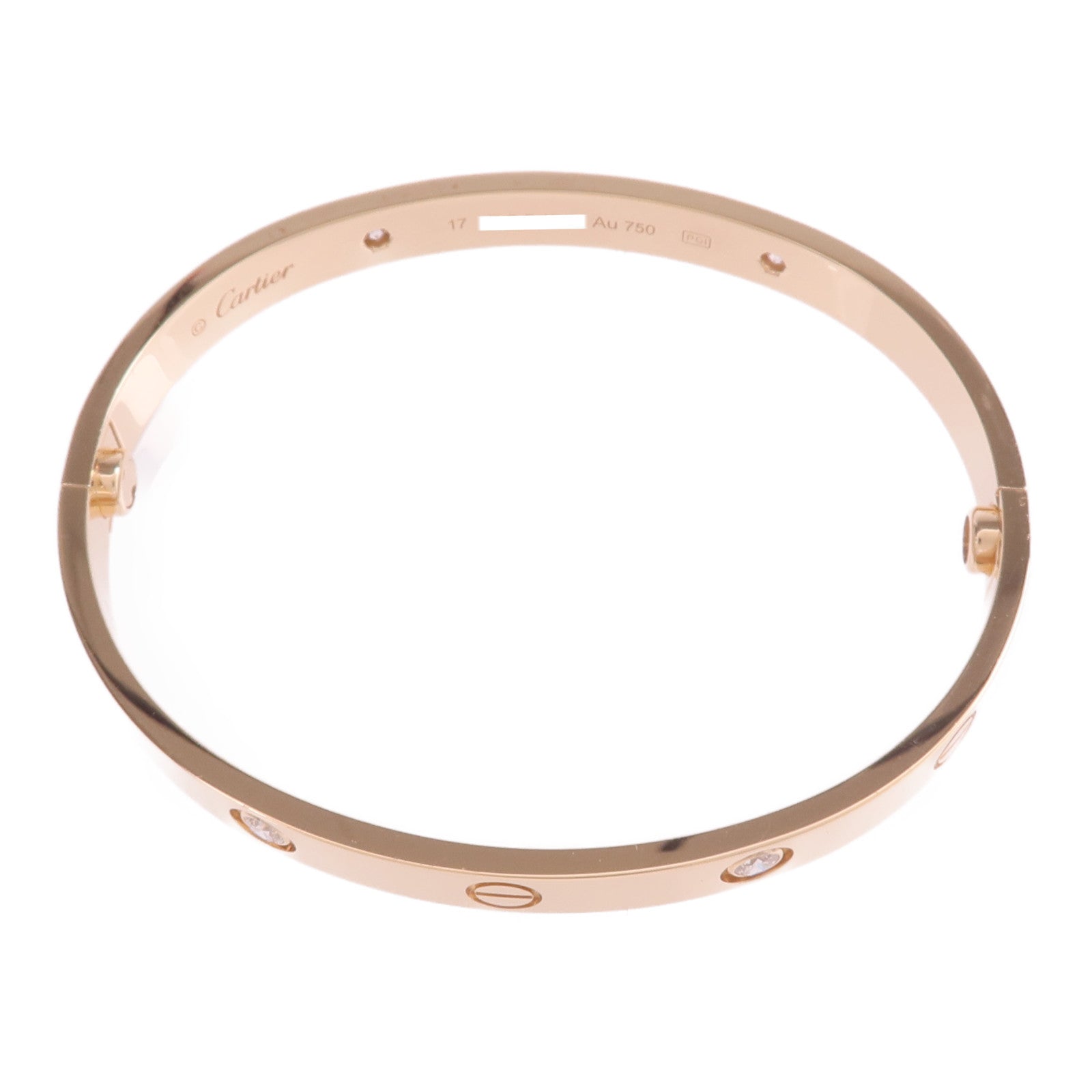 CARTIER 18K玫瑰金Love Bangle 4P Diamond鑽石手鐲Cartier#17