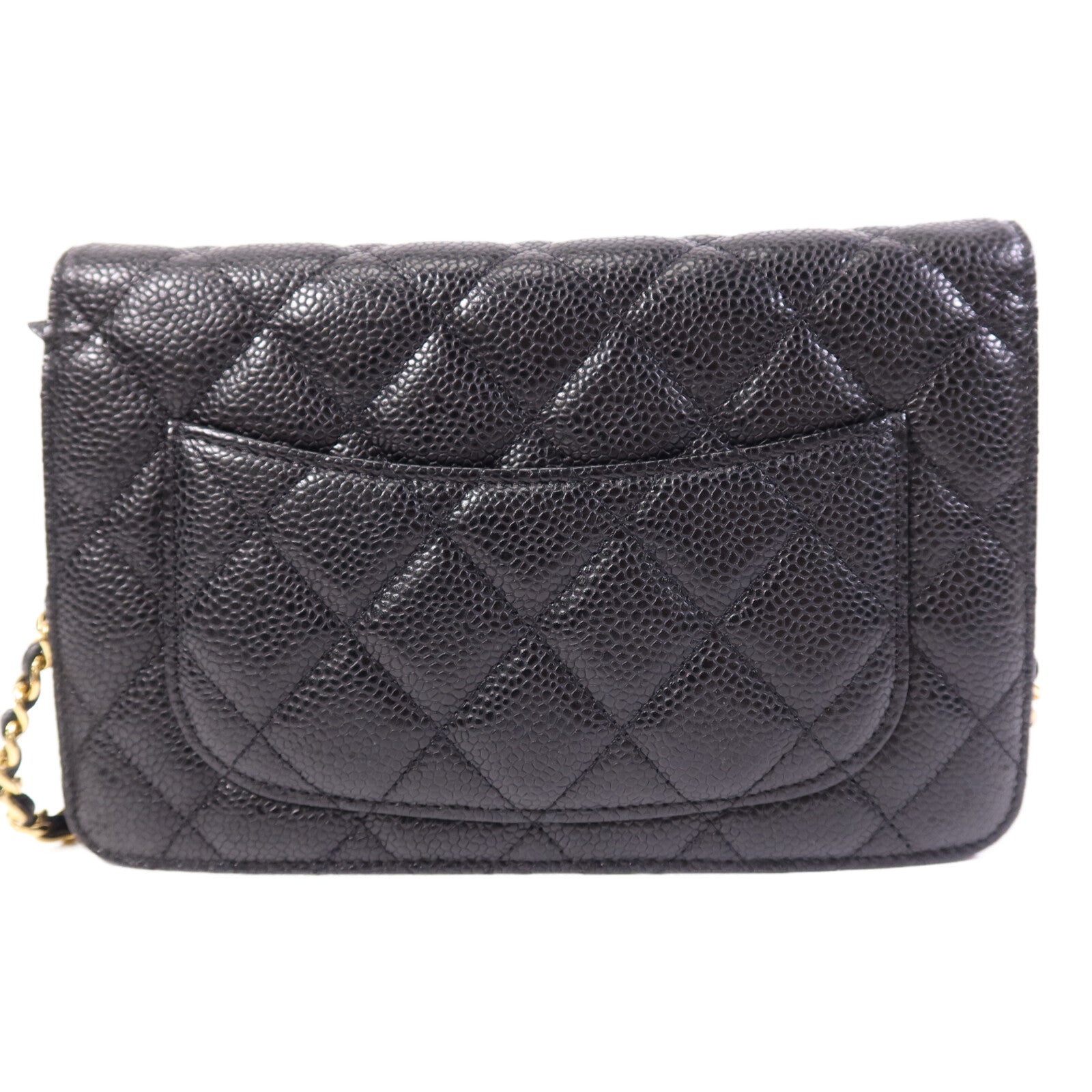 CHANEL 牛皮皮革WOC Wallet On Chain金扣鏈帶肩背袋