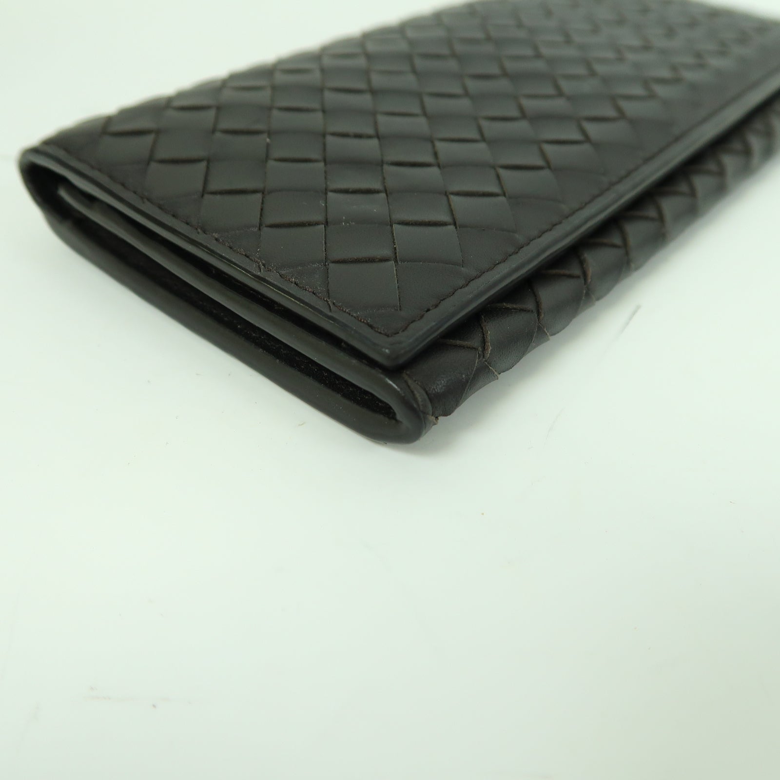 BOTTEGA VENETA 織紋皮革Long Wallet長錢包啡色