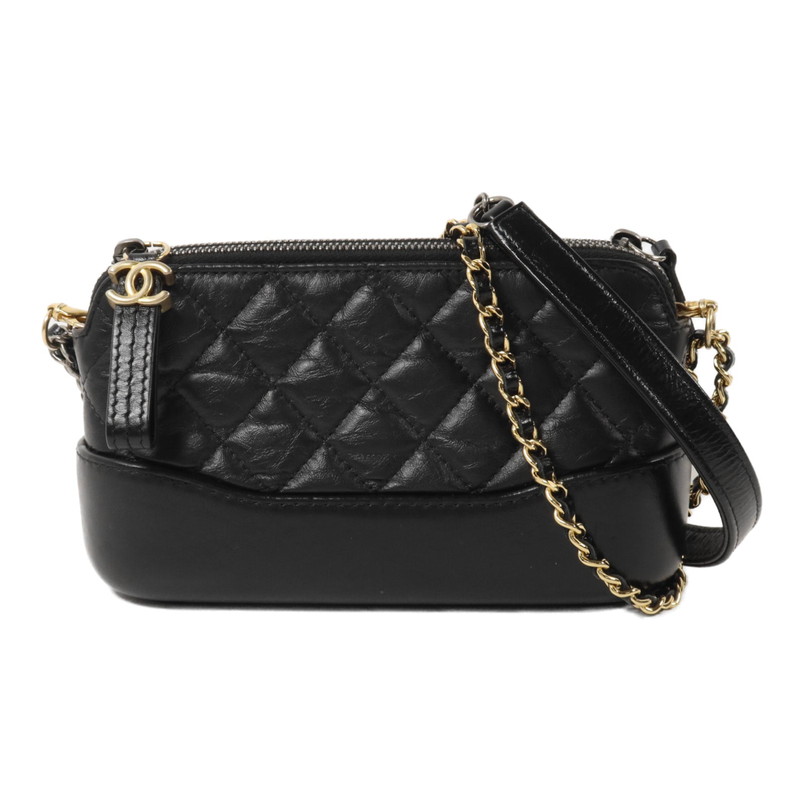 CHANEL 牛皮皮革Gabrielle Wallet On Chain鏈帶肩背袋
