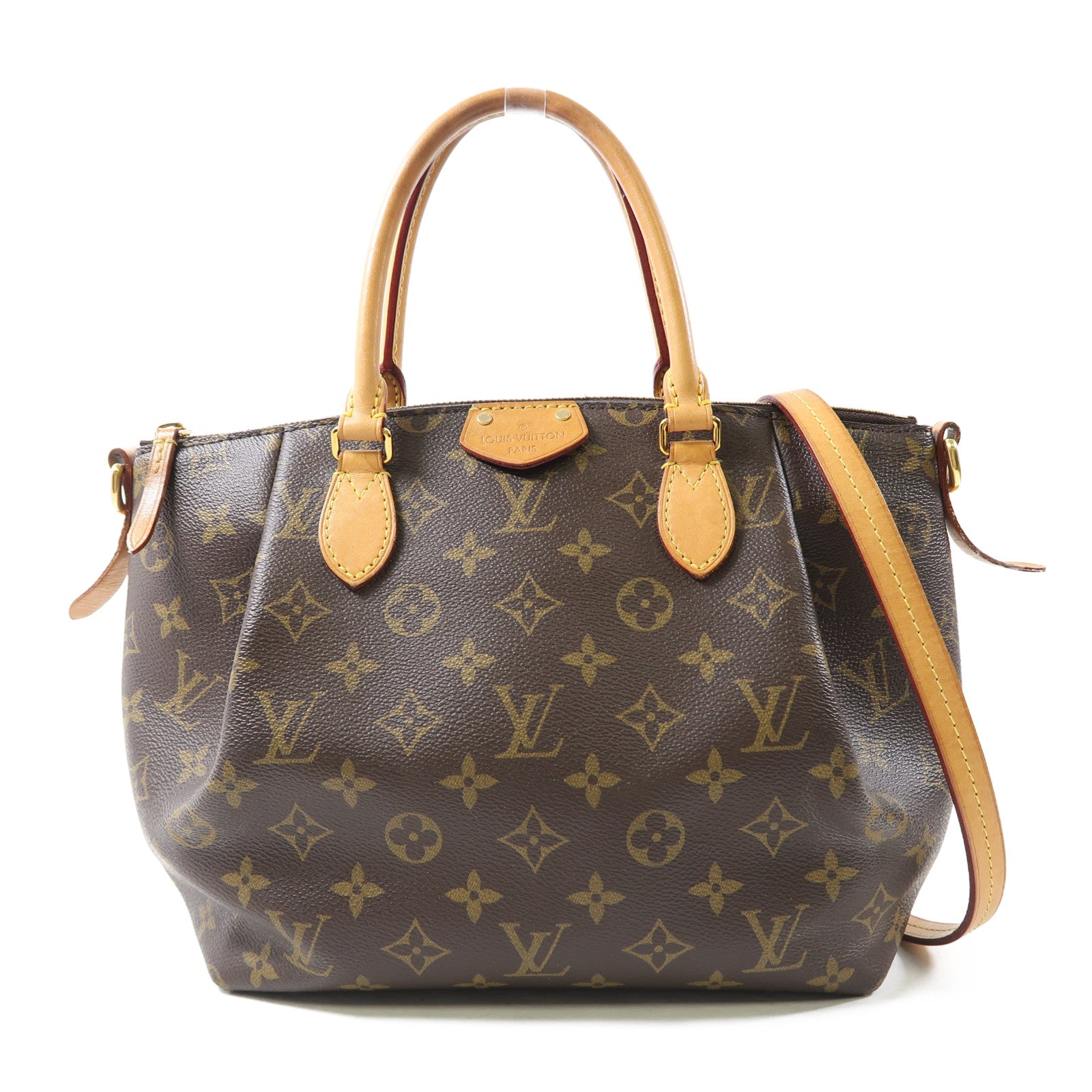 LOUIS VUITTON Monogram Turenne MM金扣手挽肩背兩用袋棕色