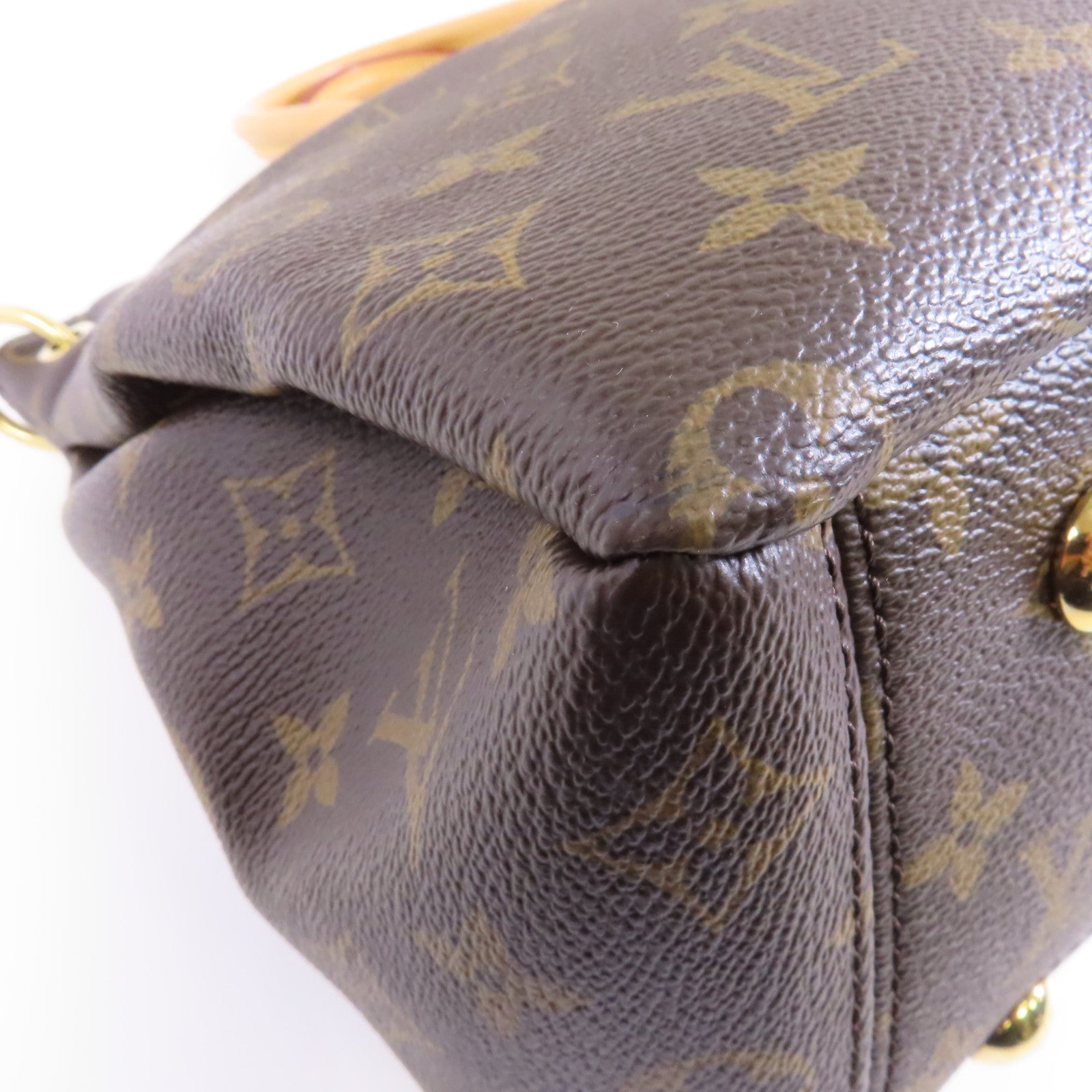 LOUIS VUITTON 【激減優惠】Monogram Pallas MM金扣手挽肩背兩用袋啡色