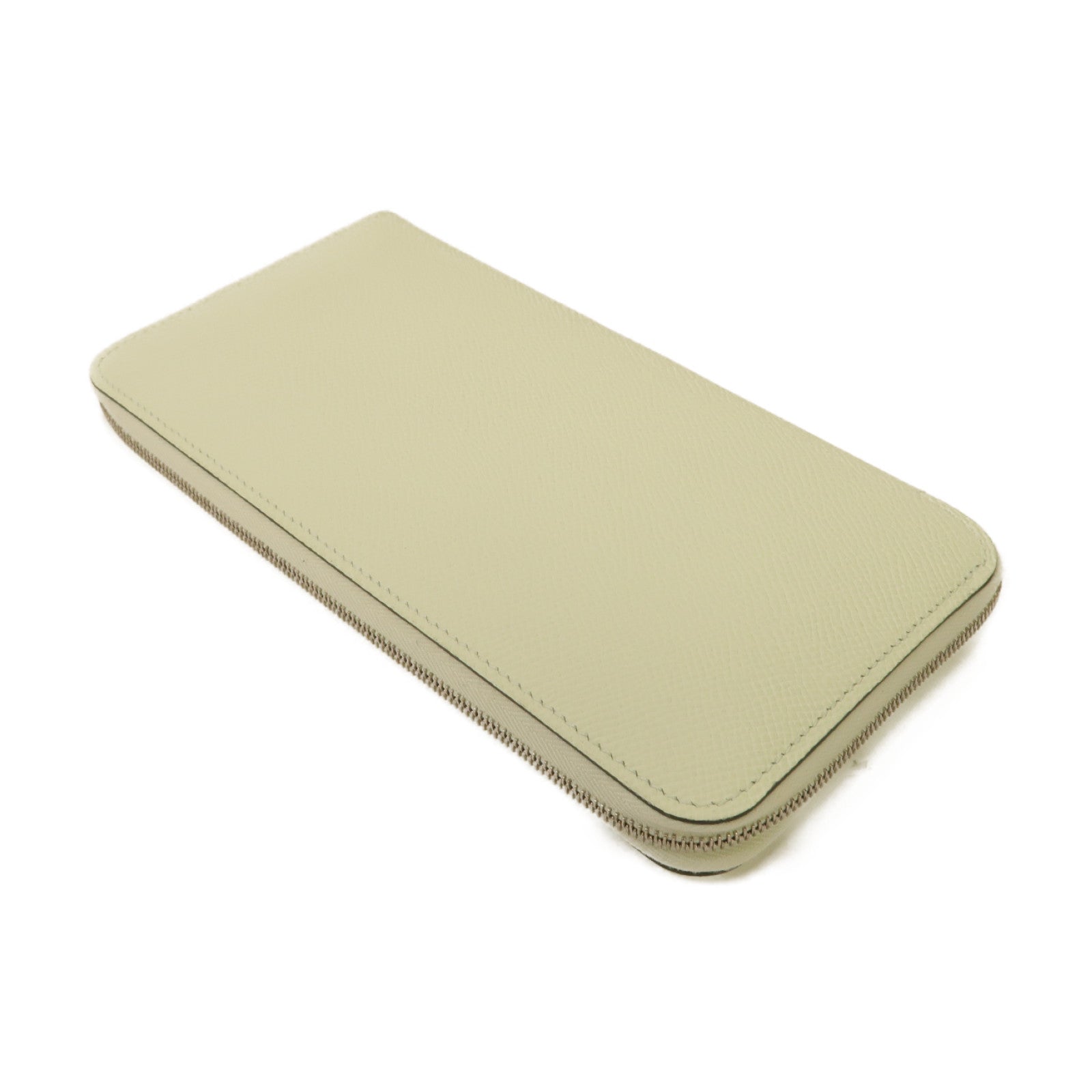 HERMES Epsom皮革Silk In Long wallet銀扣長錢包淺綠色
