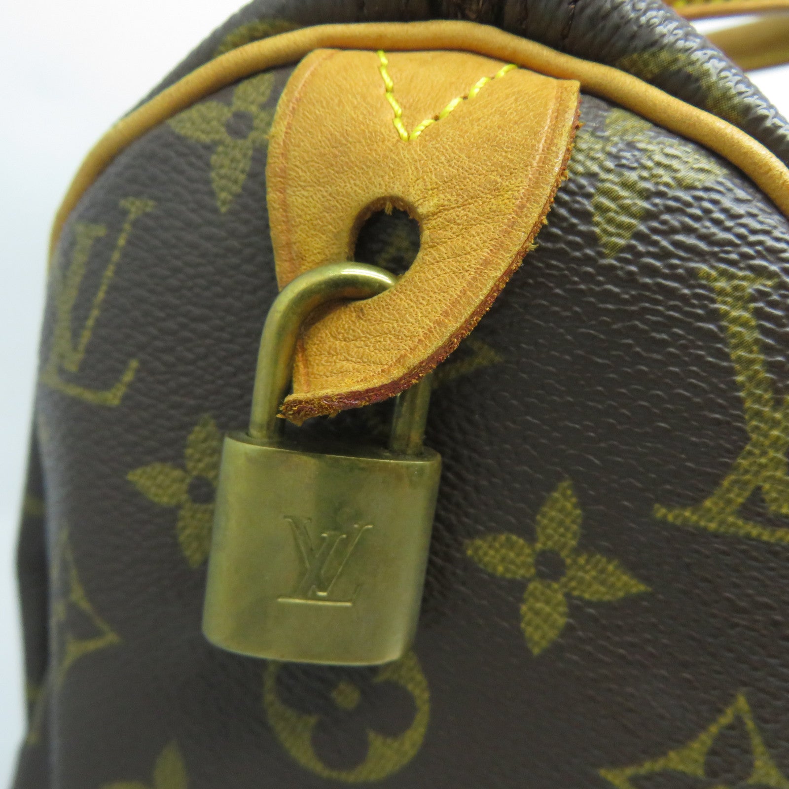 LOUIS VUITTON 【清倉大減價】Monogram Speedy 30金扣手挽袋啡色