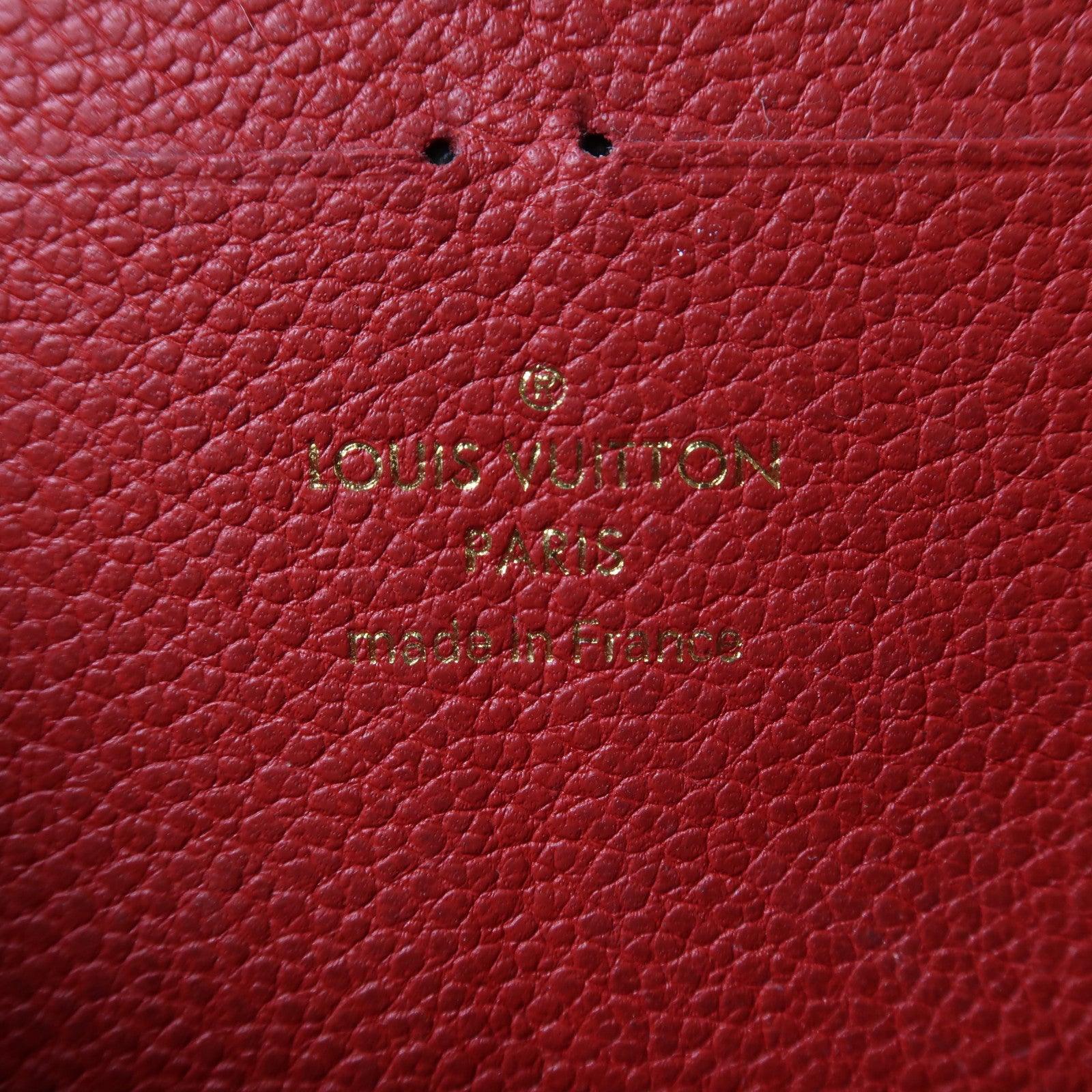 LOUIS VUITTON Monogram Empreinte Portofeuil Clemence Wallet金扣長錢包紅色
