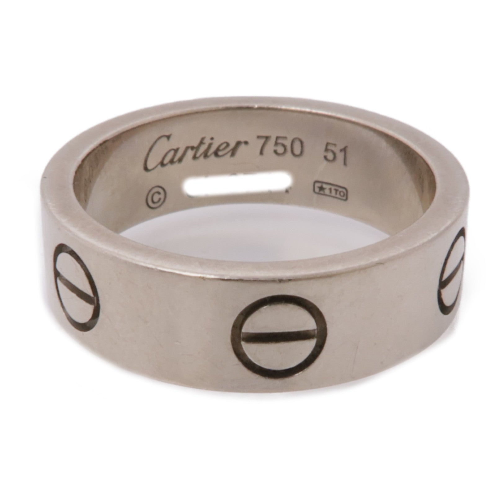 CARTIER 18k白金Love Ring戒指 #51 US#5.5