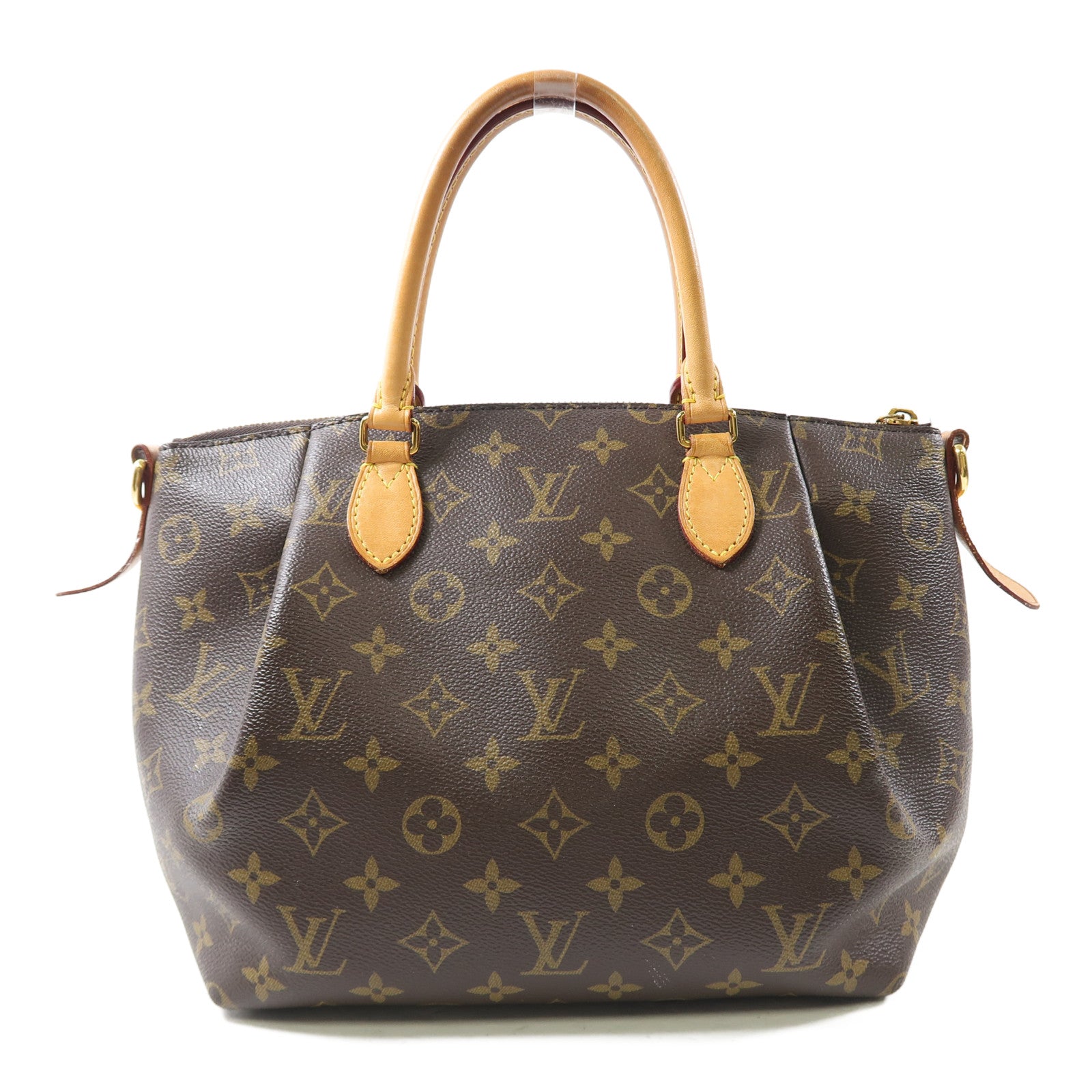 LOUIS VUITTON Monogram Turenne MM金扣手挽肩背兩用袋棕色
