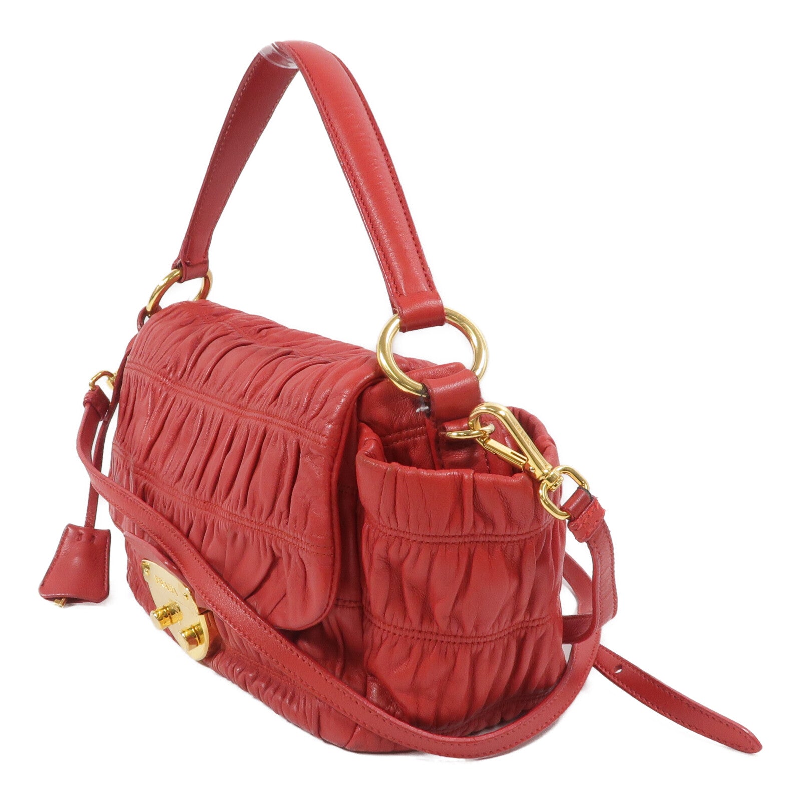 PRADA 羊皮皮革Dressy Gaufre手挽肩背兩用袋