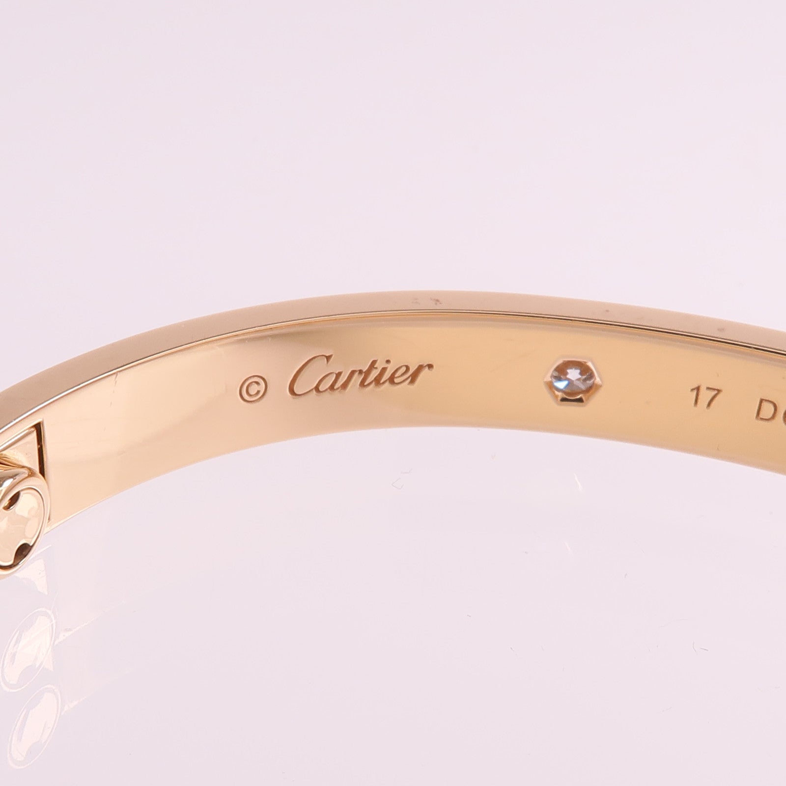 CARTIER 18K玫瑰金Love Bangle 4P Diamond鑽石手鐲Cartier#17