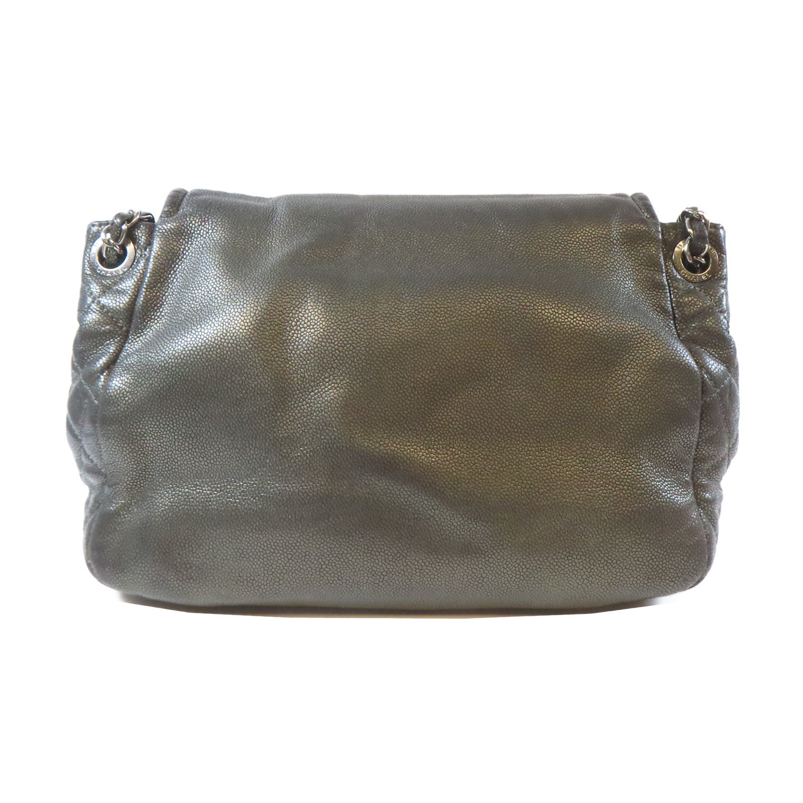 CHANEL 【激減優惠】牛皮皮革Chain Shoulder Bag銀扣鏈帶肩背袋灰色