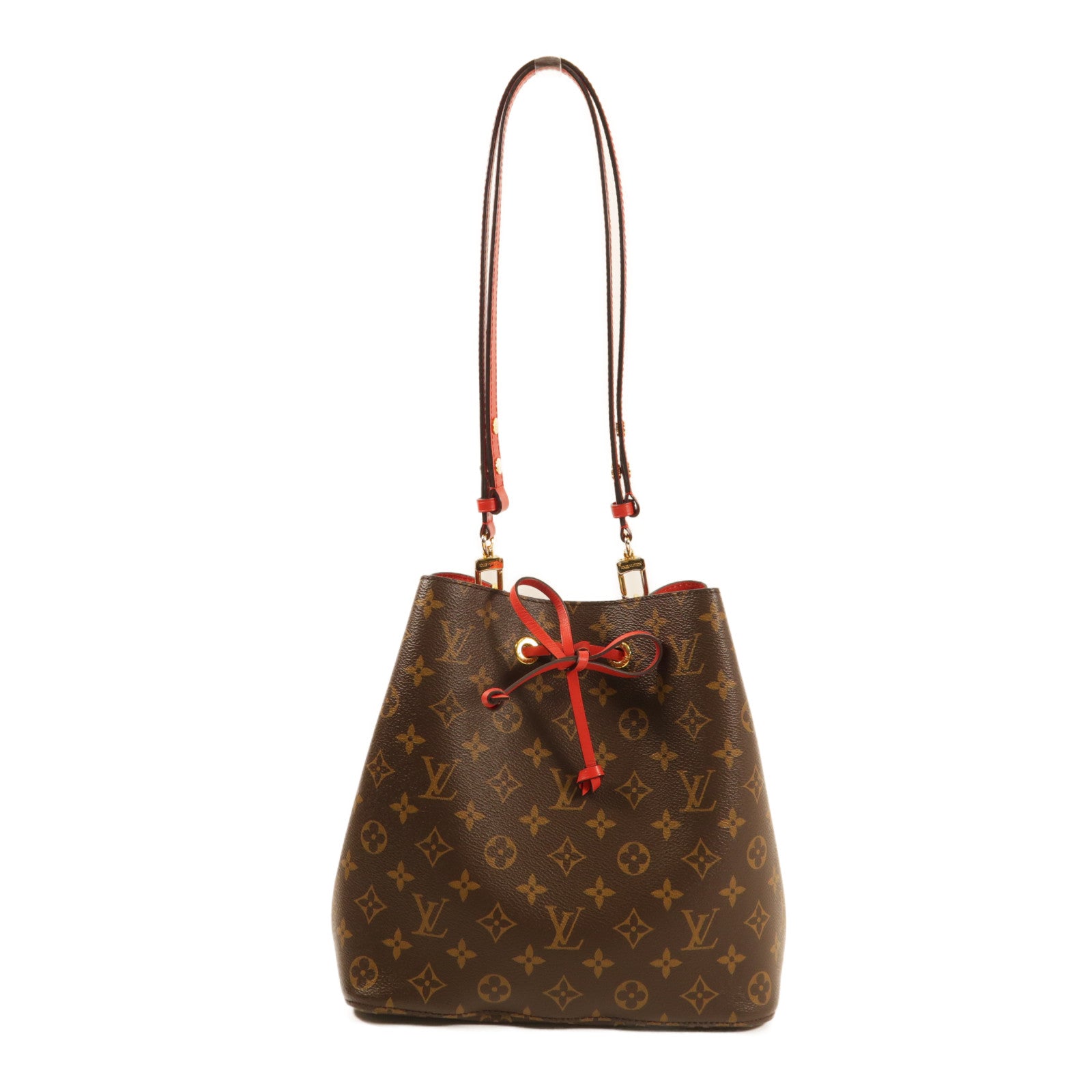 LOUIS VUITTON Monogram Neo Noe Bucket Bag金扣肩背袋Coquelicot