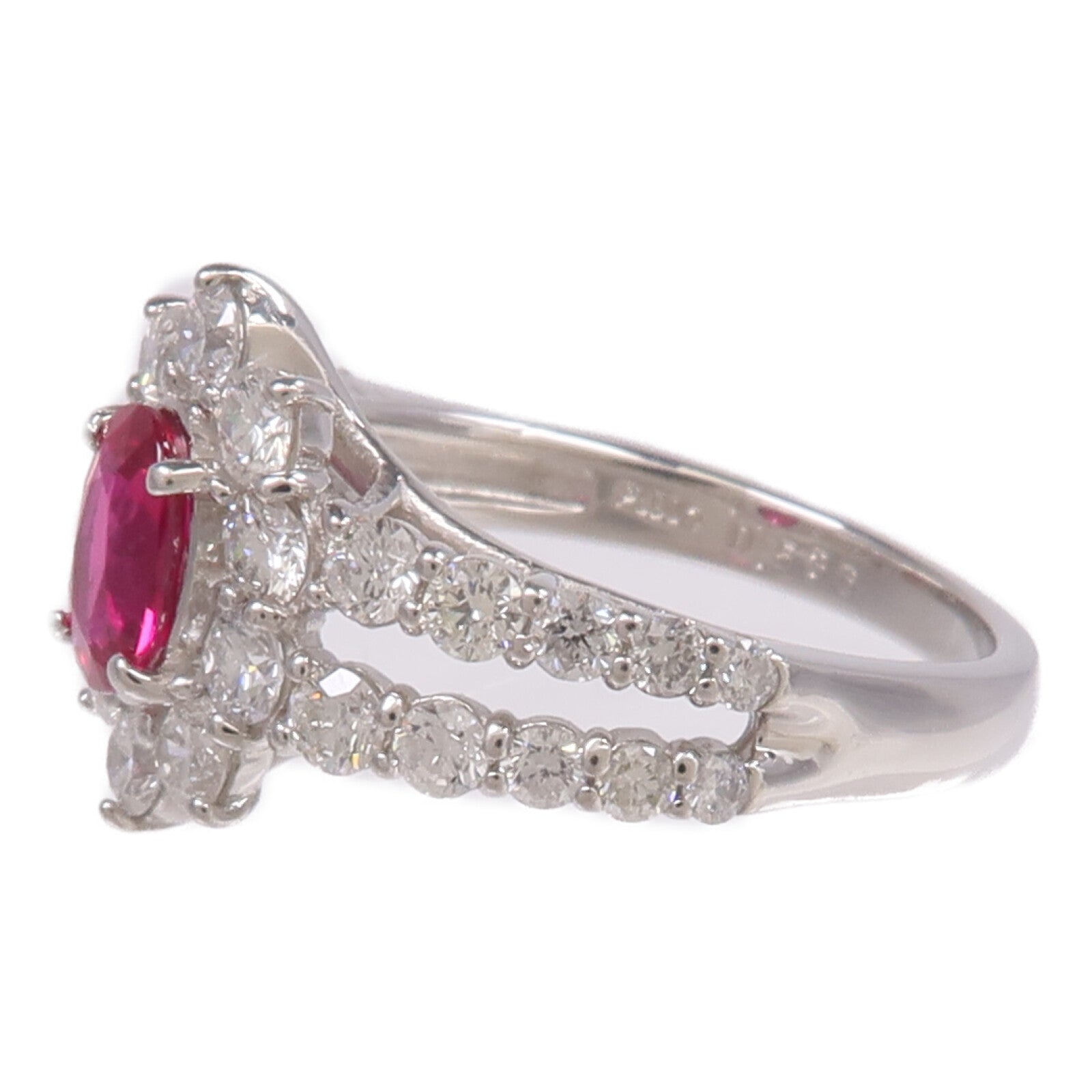 JEWELRY PT900鉑金Ruby Diamond Ring紅寶石/鑽石戒指