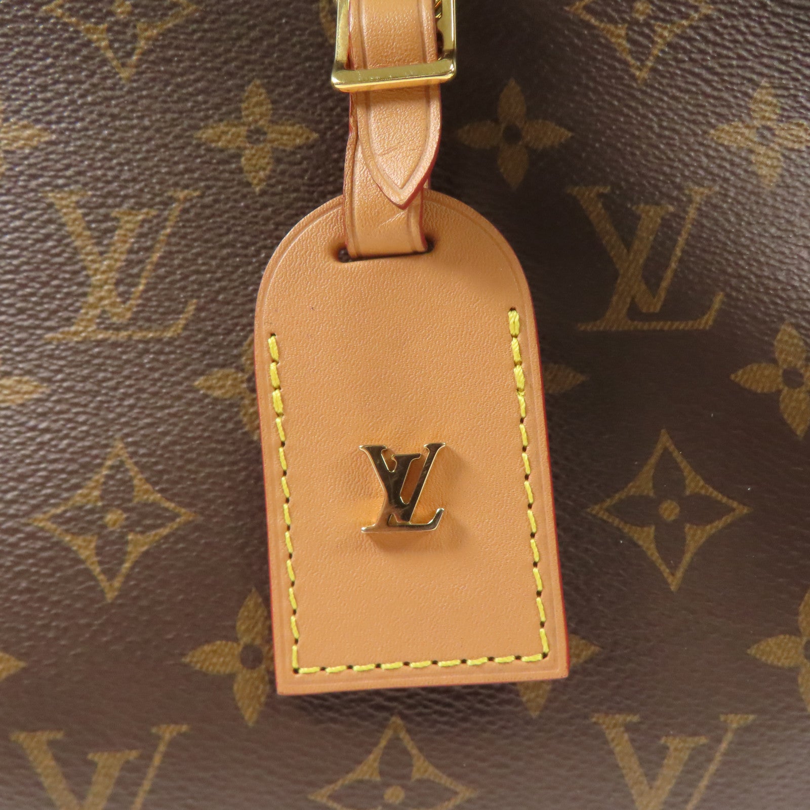 LOUIS VUITTON Monogram Odeon金扣手挽袋棕色
